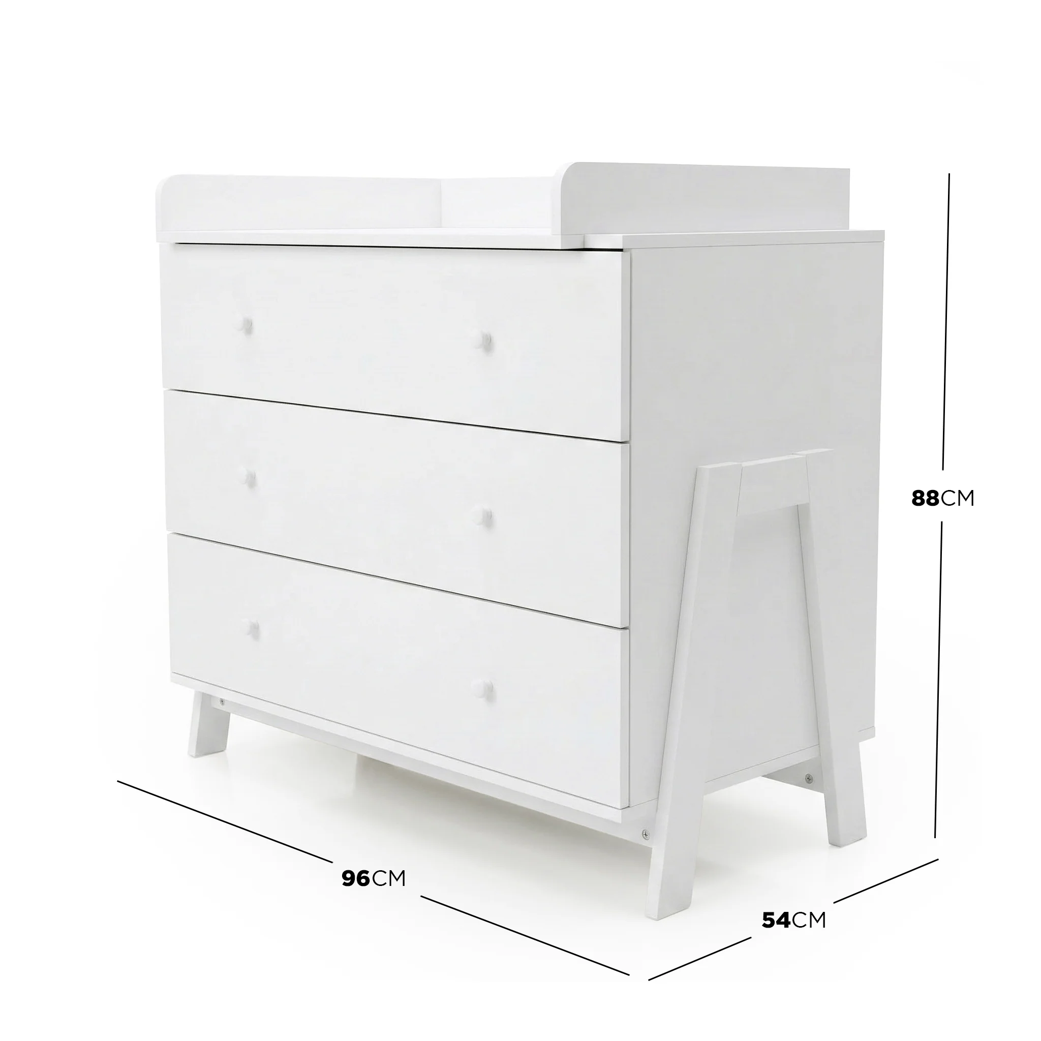 Hushly Baby Change Table with Drawers in White - Image 3
