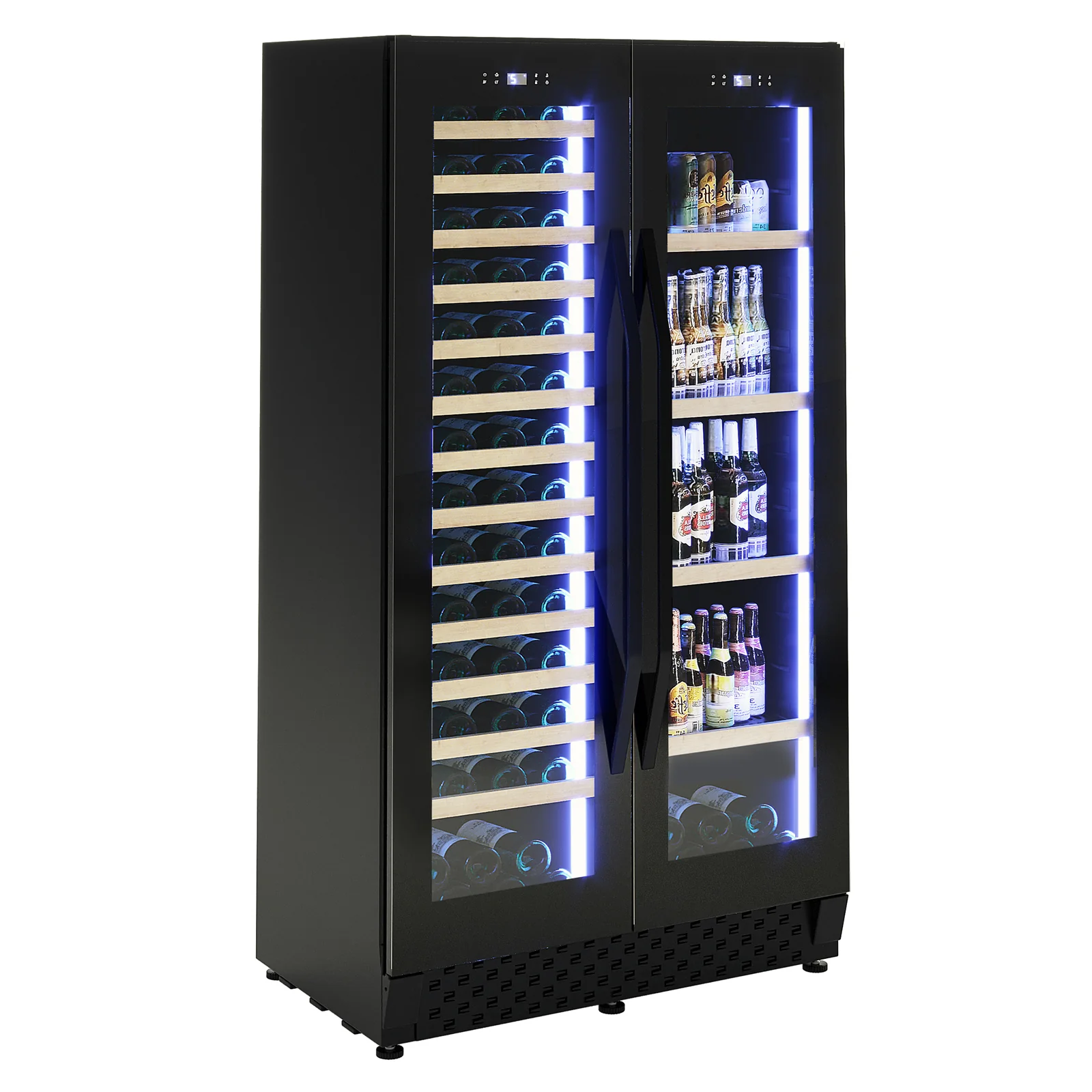 I122D 365L Dual Zone Wine & Drink Bar Fridge in Black