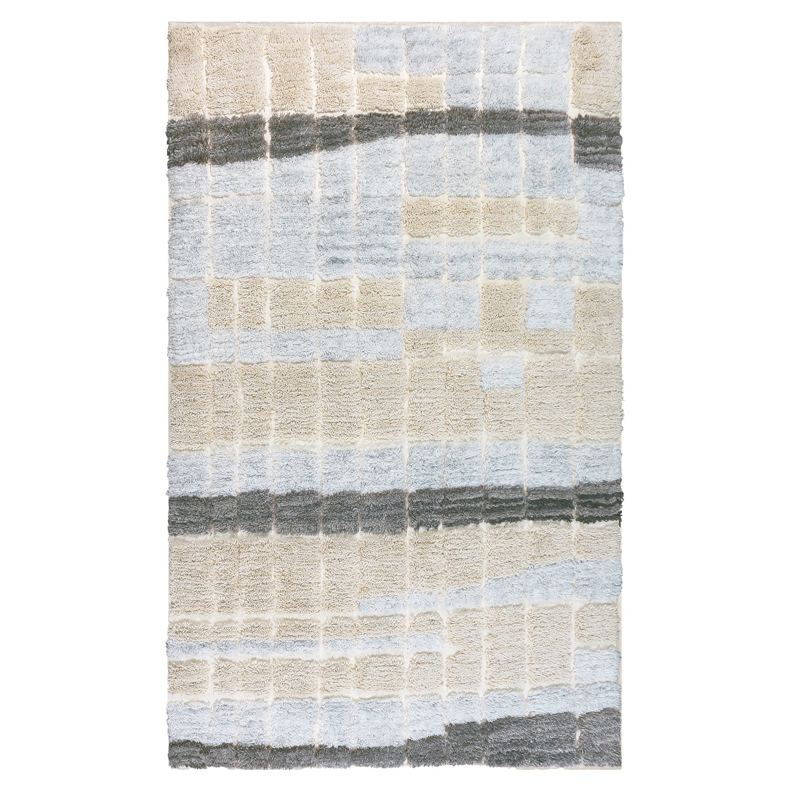 Isaac 120x180cm Abstract Wool Blend Handwoven Shag Rug