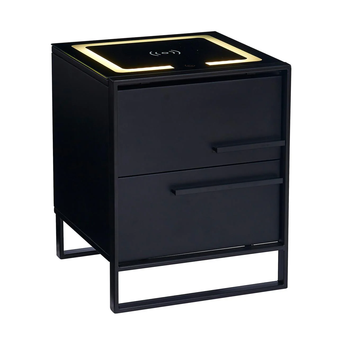 Isha Smart Bedside Table with Wireless Charger in Black - Image 4