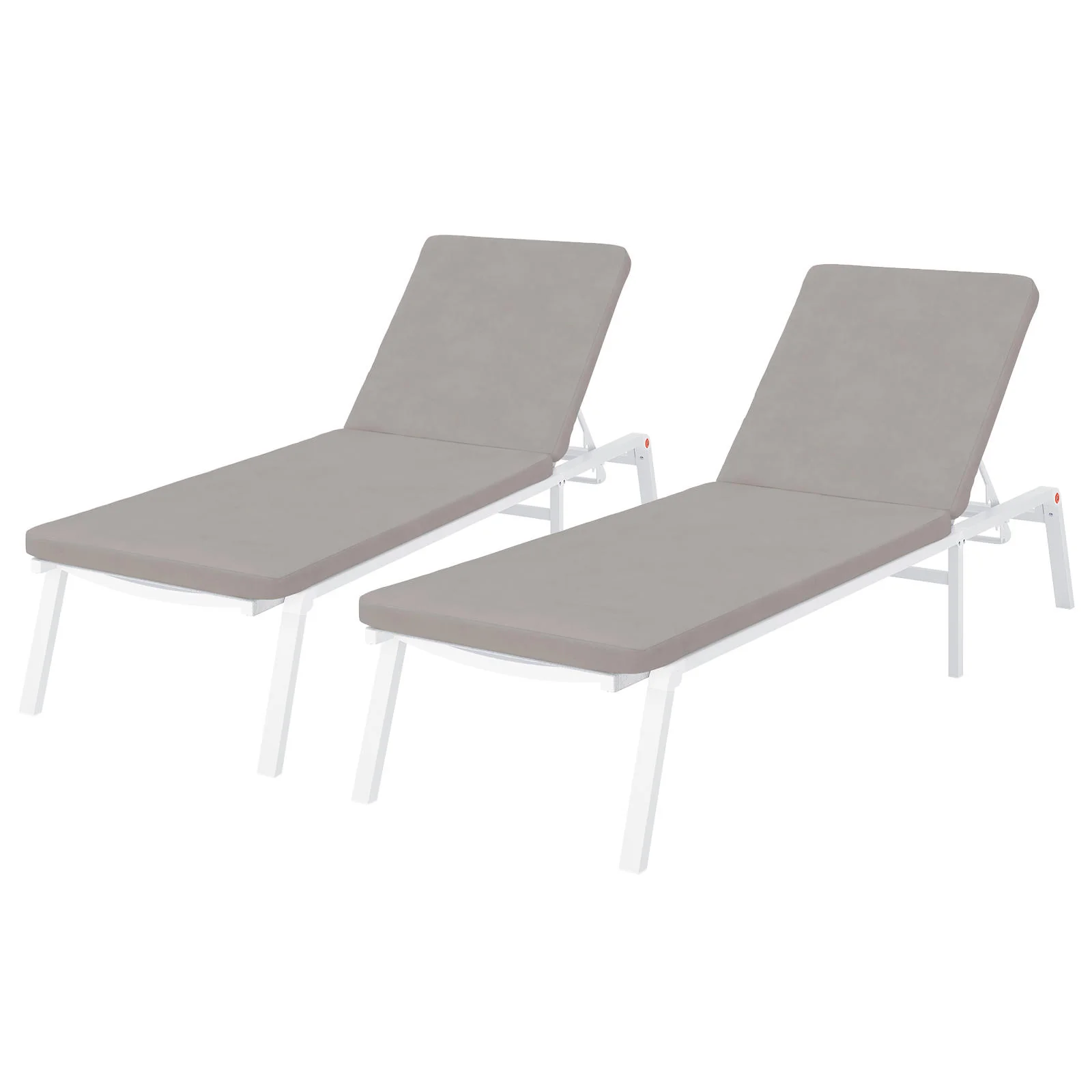 Jabari Outdoor Sun Loungers with Cushions Set of 2 in Warm Grey