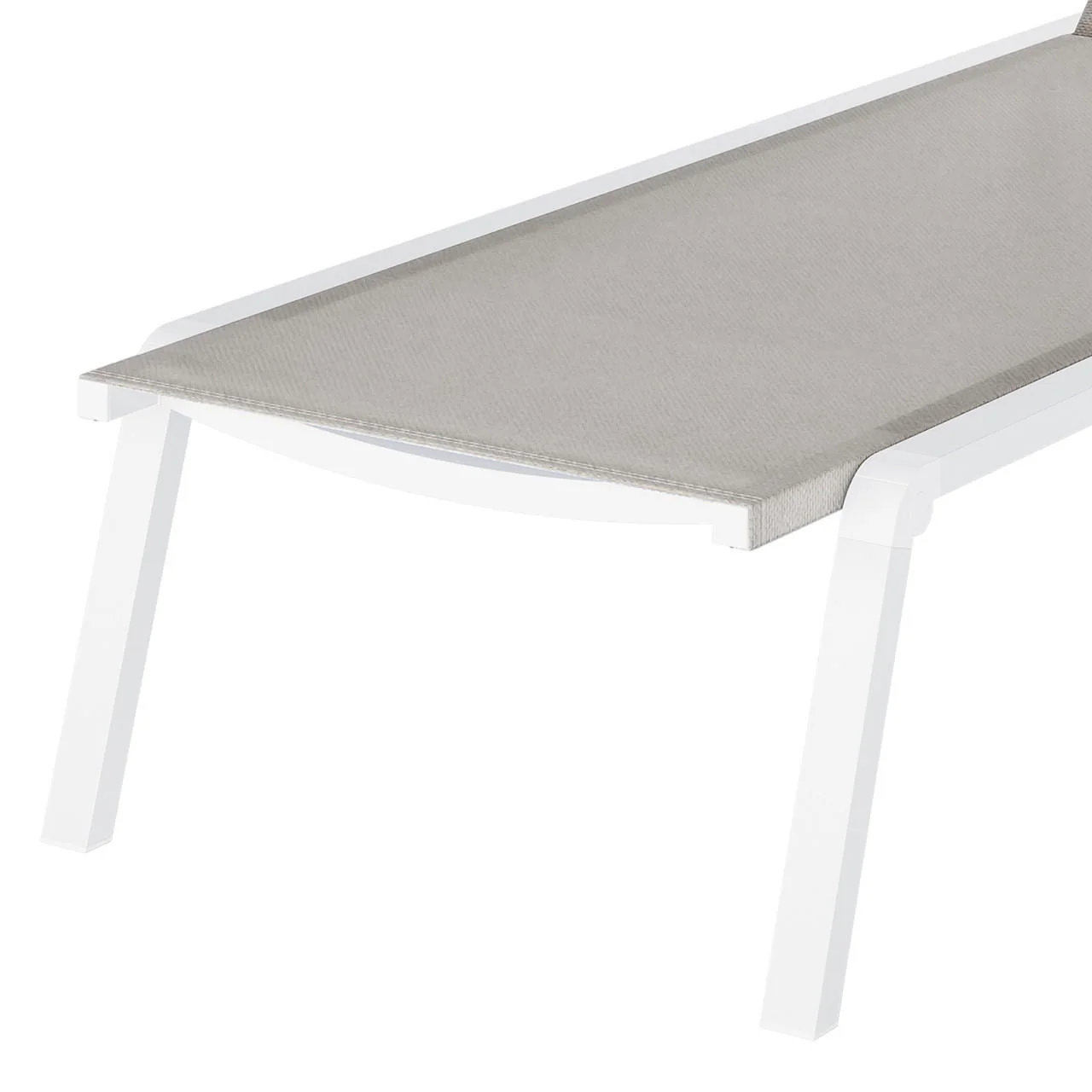 Jabari Textilene Aluminium Outdoor Sunbed in Light Grey - Image 8