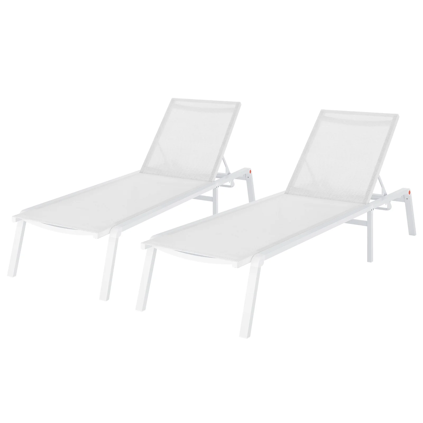 Jabari Textilene Aluminium Sunbed Set of 2 in Cream White