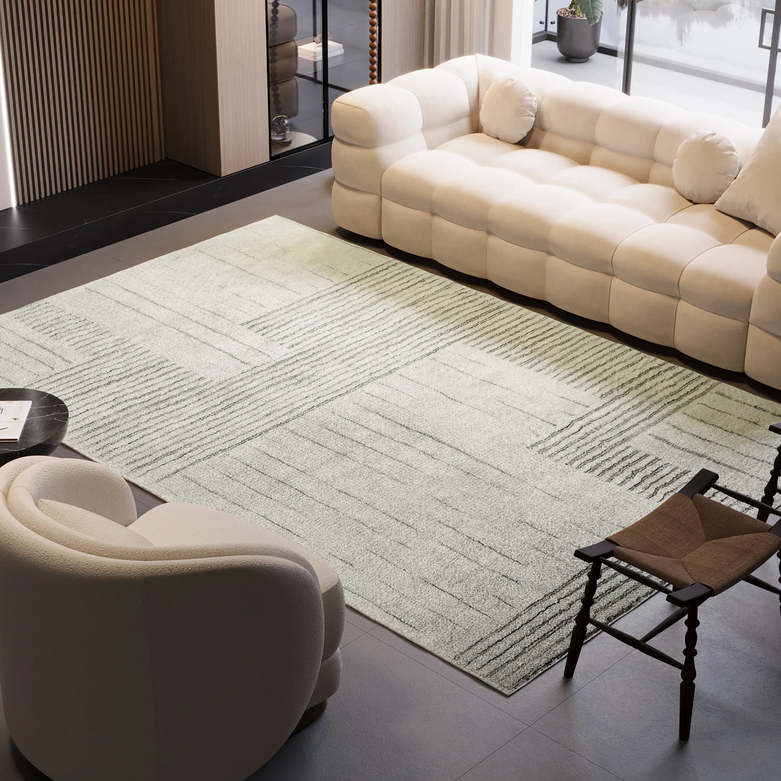 Jabeza 120x180cm Soft Contemporary Printed Indoor Floor Rug - Image 2
