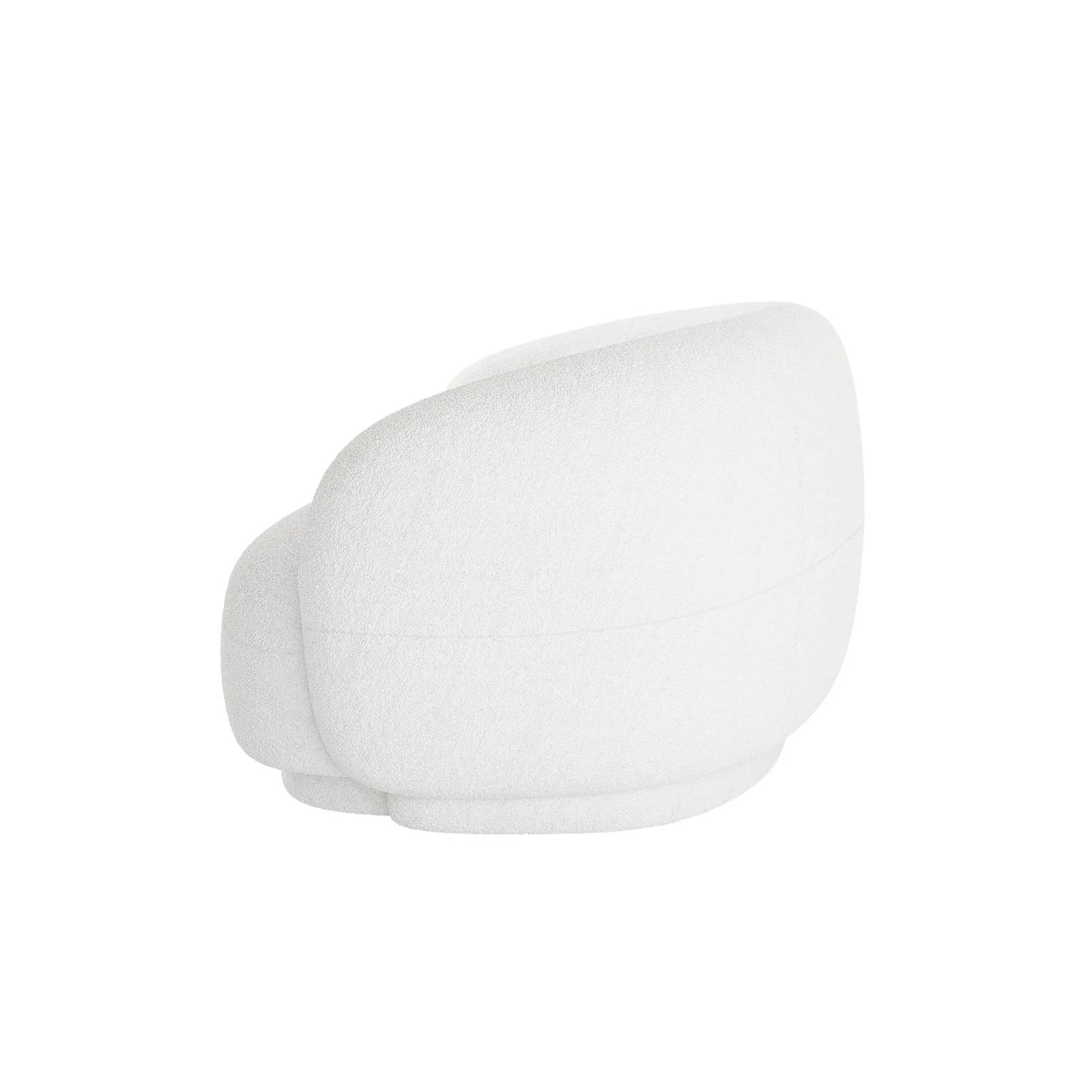 Janelle 191cm Curved Boucle 3 Seater Sofa in Cream White - Image 5