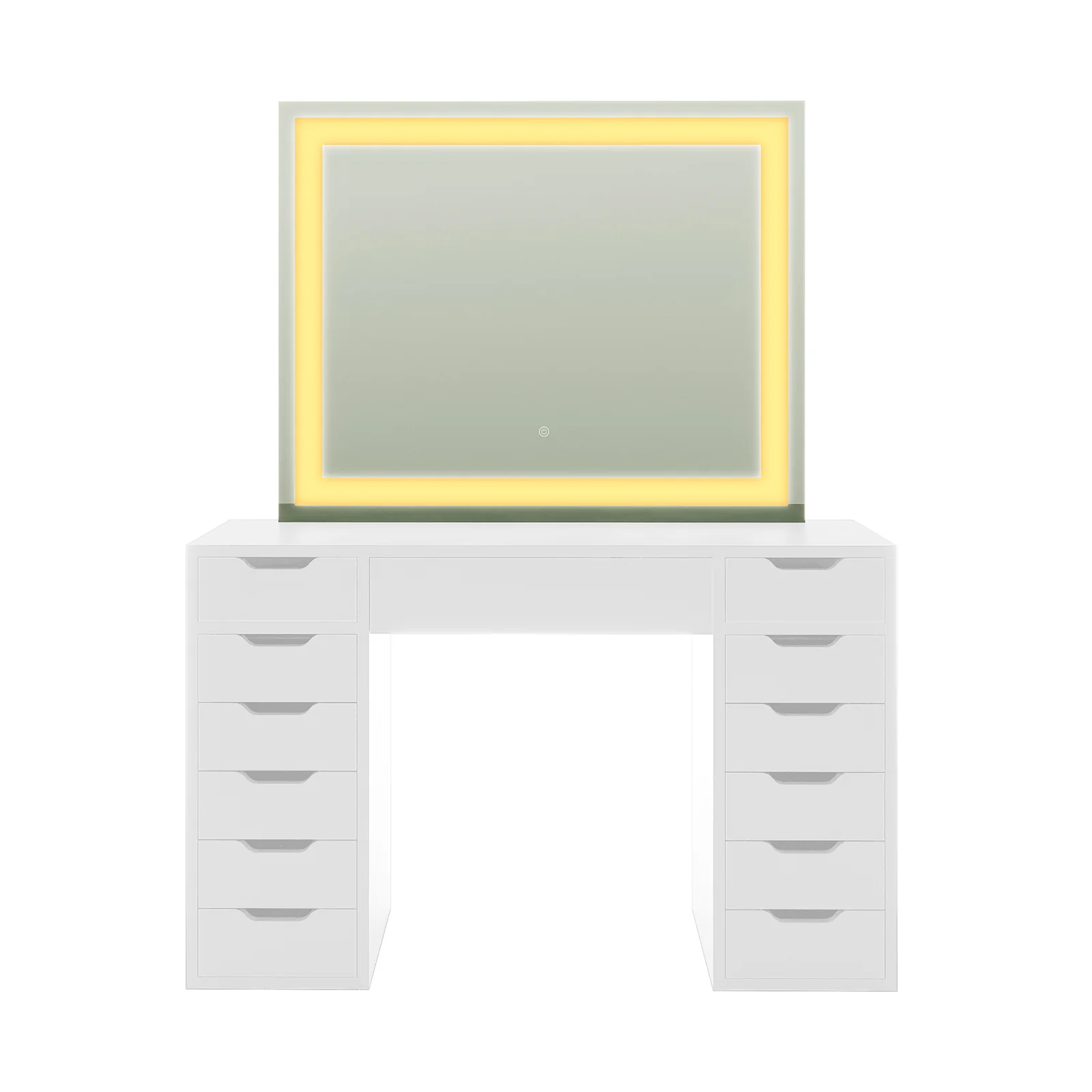 Janika Dressing Table with Drawers & LED Lights in White - Image 8