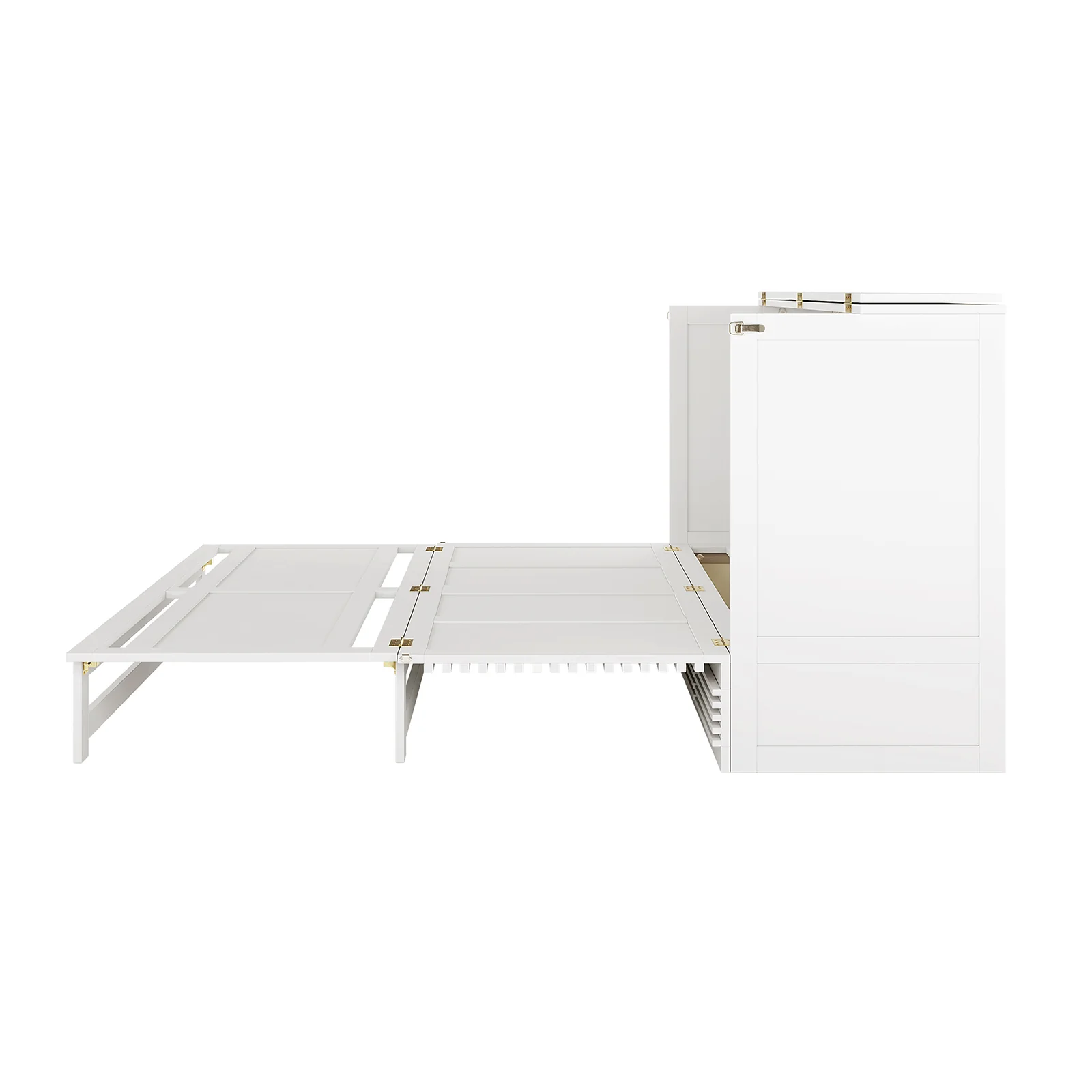 Jaxen Queen Foldout Murphy Bed with Storage in White - Image 7