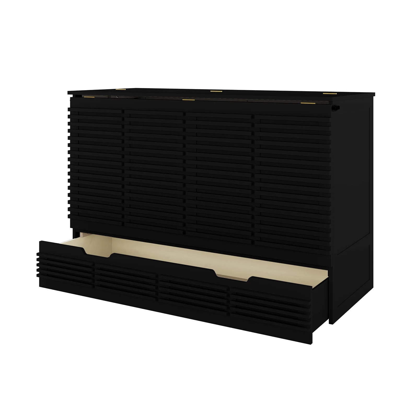 Jaxen Queen Foldout Murphy Bed with Storage in Black - Image 11