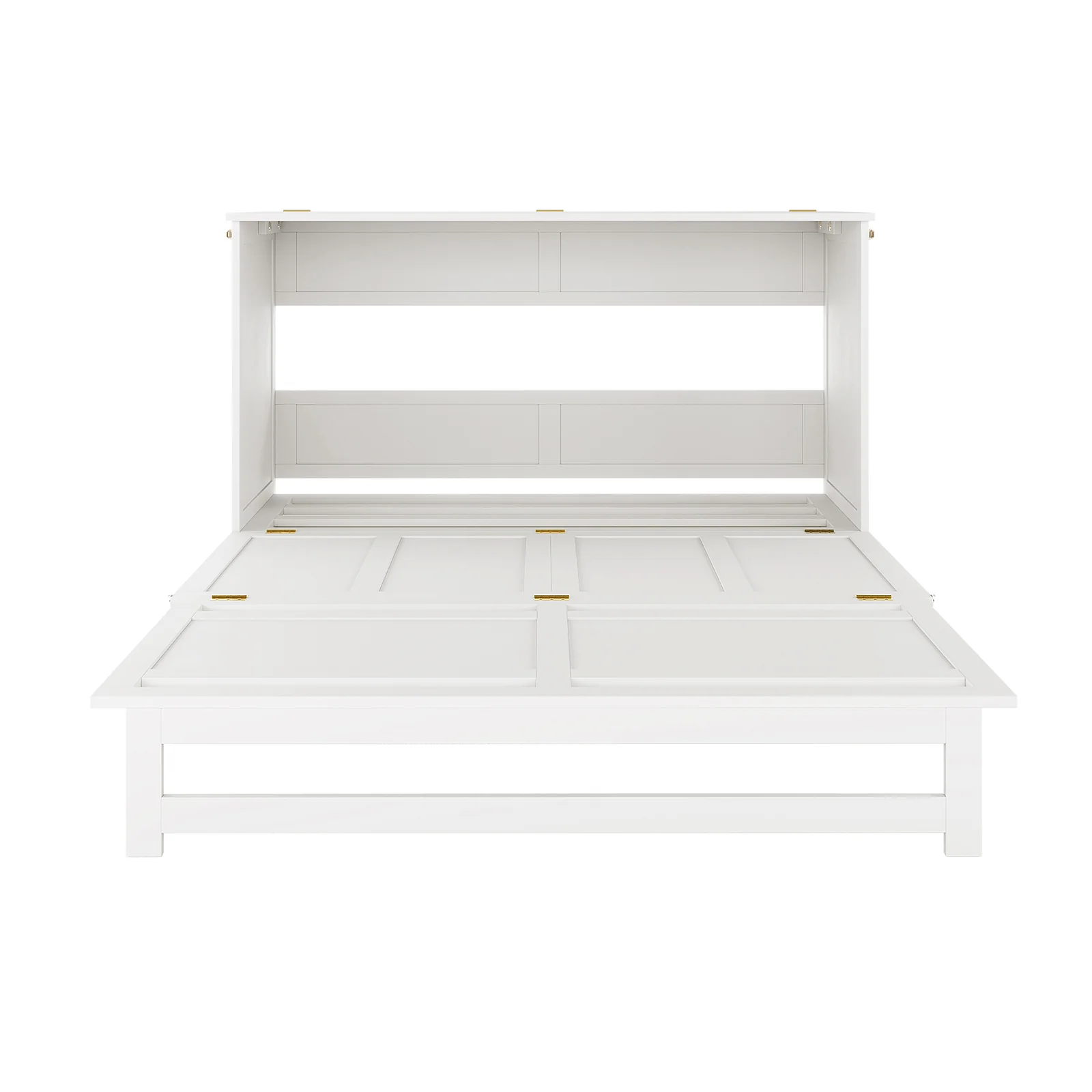 Jaxen Queen Foldout Murphy Bed with Storage in White - Image 6