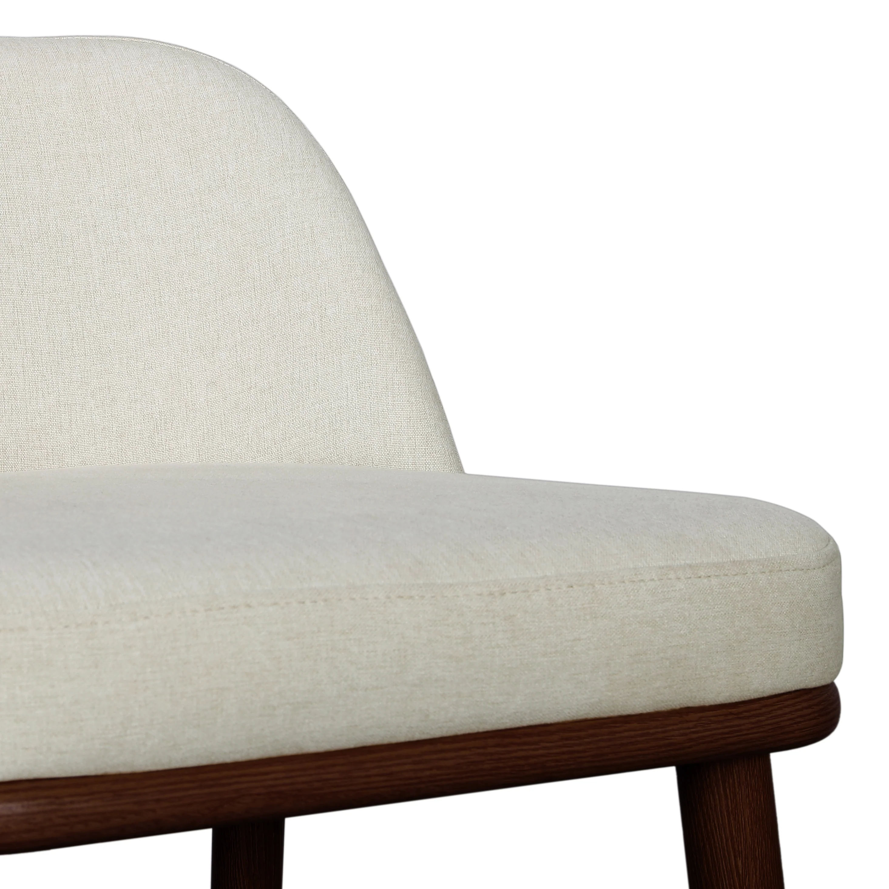 Jeremi High Back Linen Bar Stool Set of 2 in Wheat Walnut - Image 7