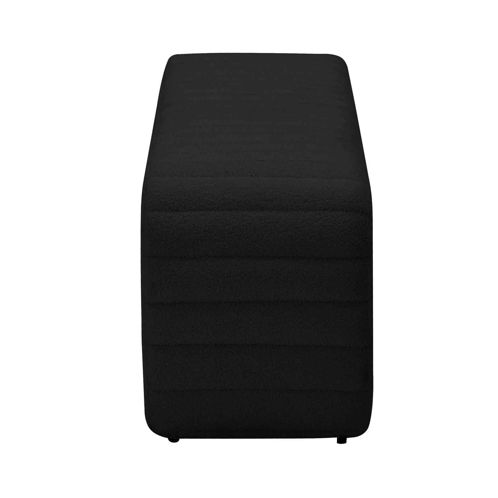 Josie Curved Boucle Fabric Bench Seat in Black - Image 6