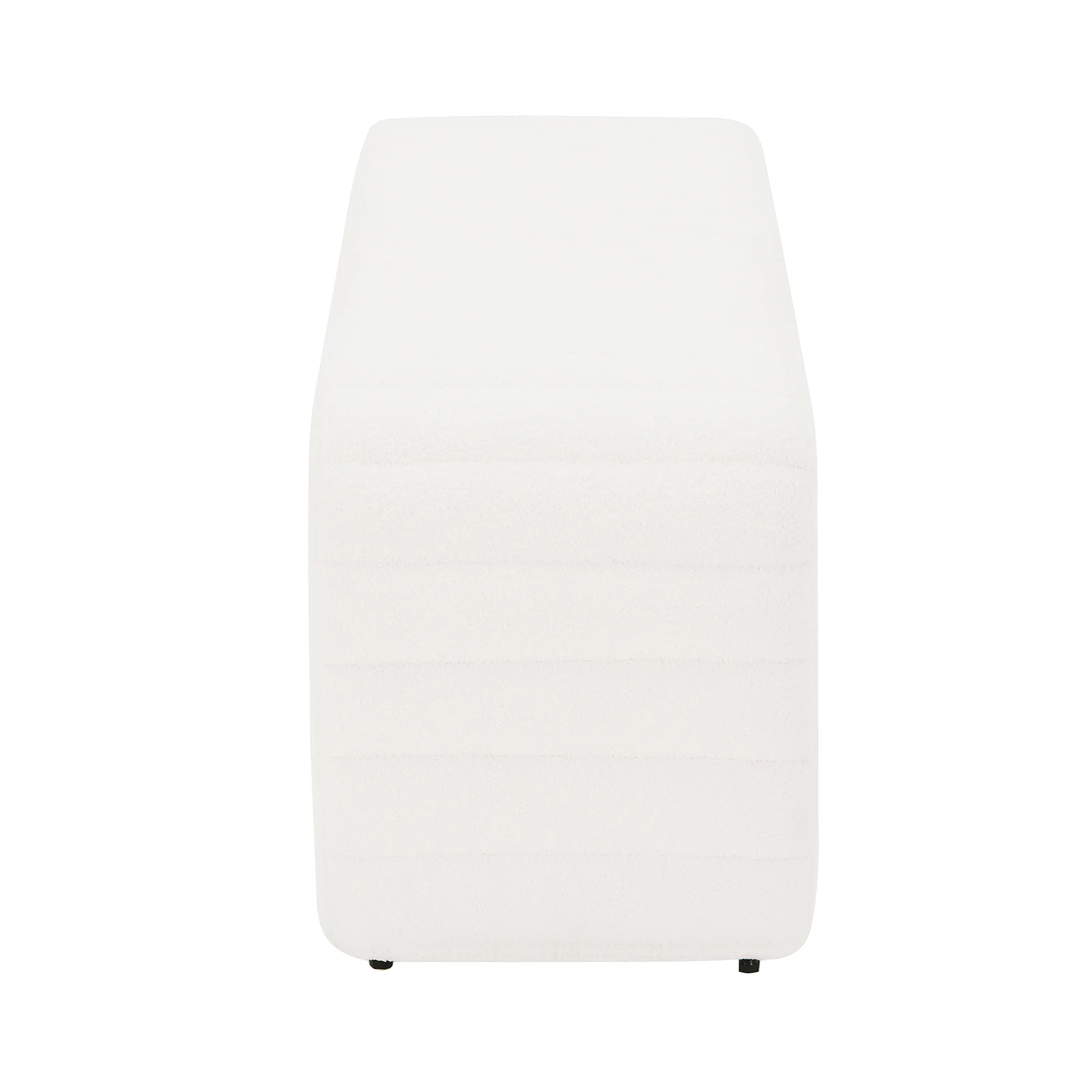 Josie Curved Boucle Fabric Bench Seat in Cream White - Image 6