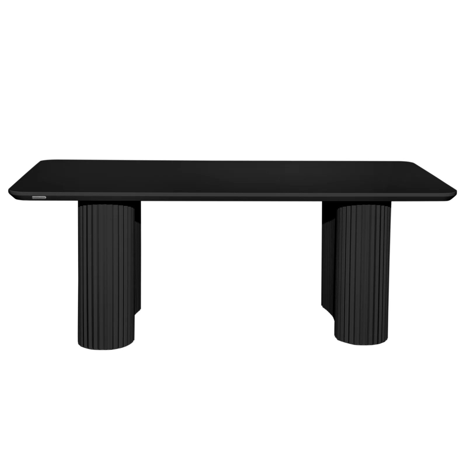Joyce 120cm Coffee Table with Round Fluted Legs in Black - Image 7