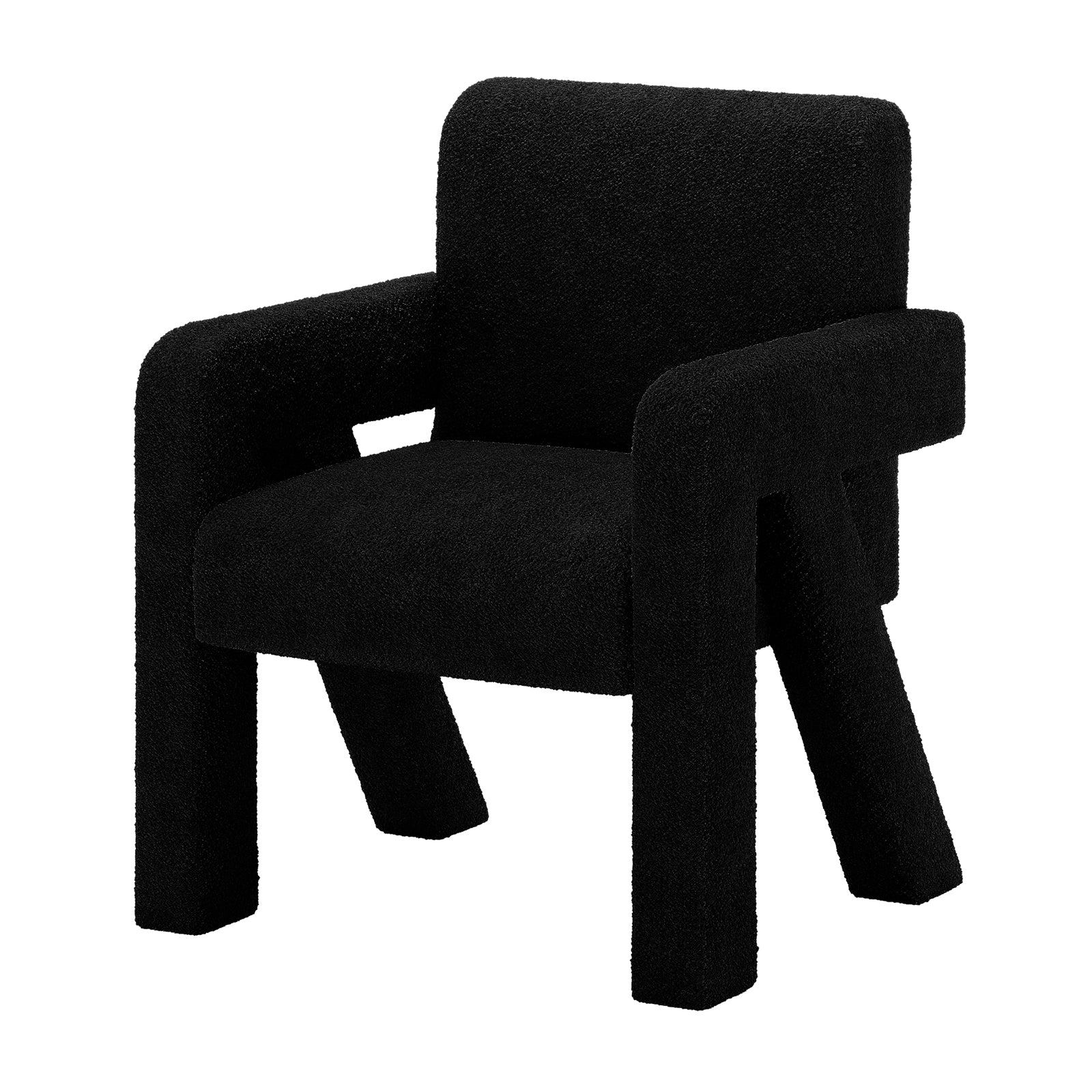 Julie Boucle Fabric Occasional Armchair in Black