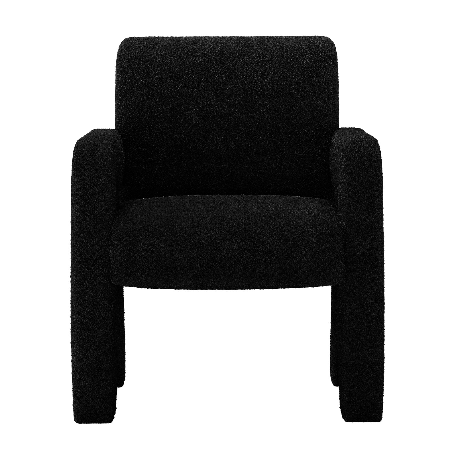 Julie Boucle Fabric Occasional Armchair in Black - Image 4
