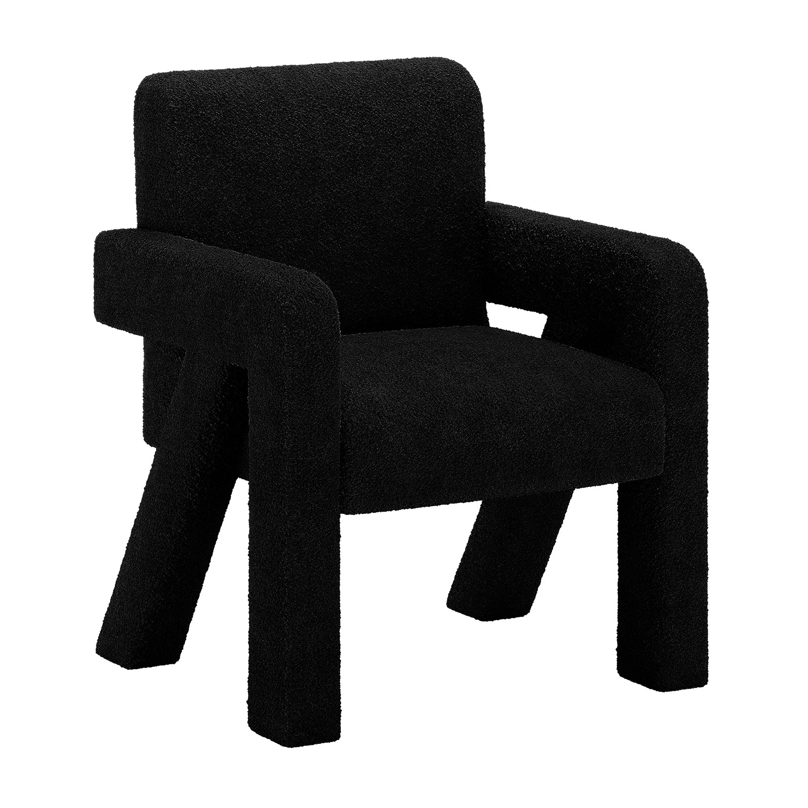 Julie Boucle Fabric Occasional Armchair in Black - Image 5