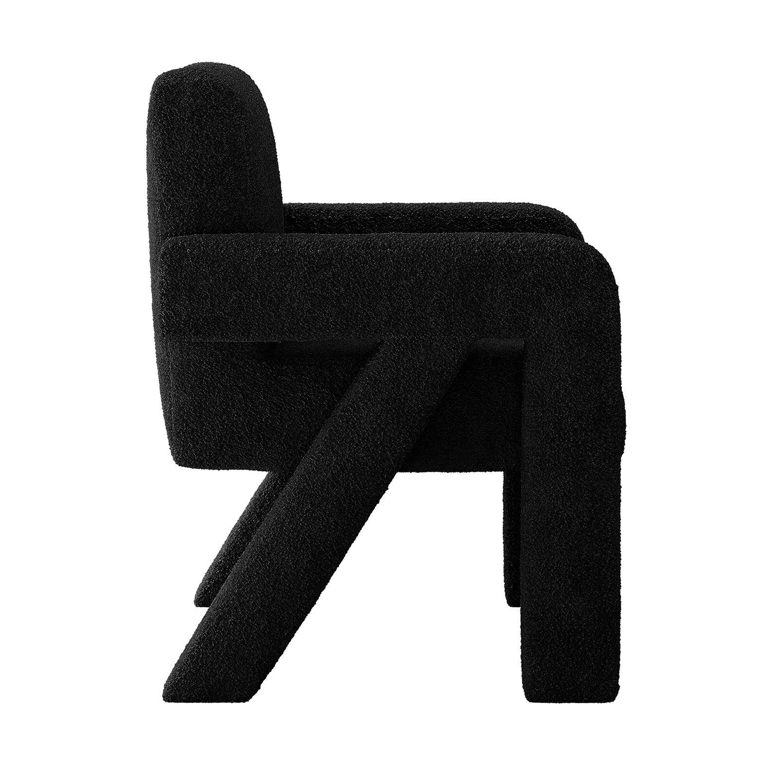Julie Boucle Fabric Occasional Armchair in Black - Image 6