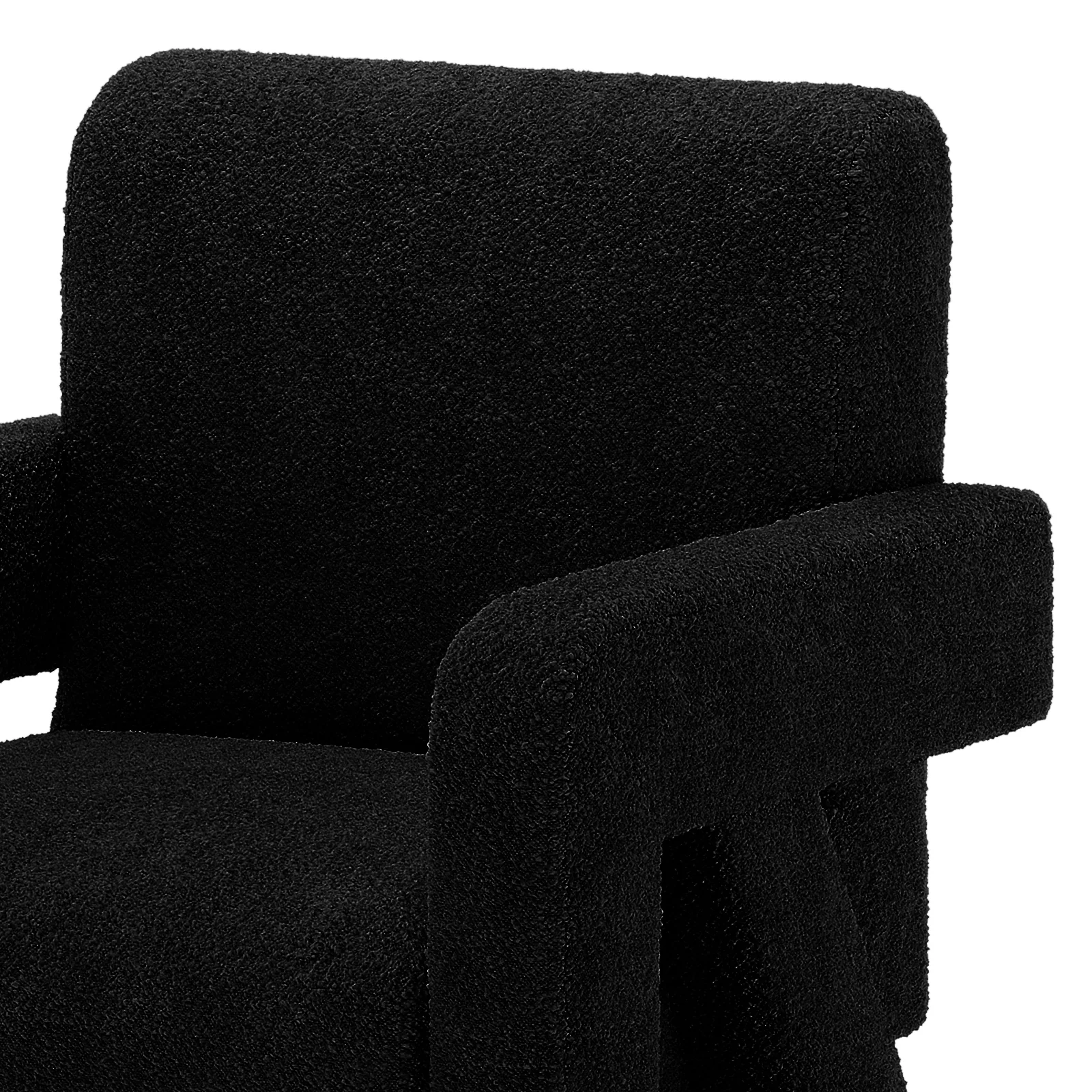 Julie Boucle Fabric Occasional Armchair in Black - Image 7