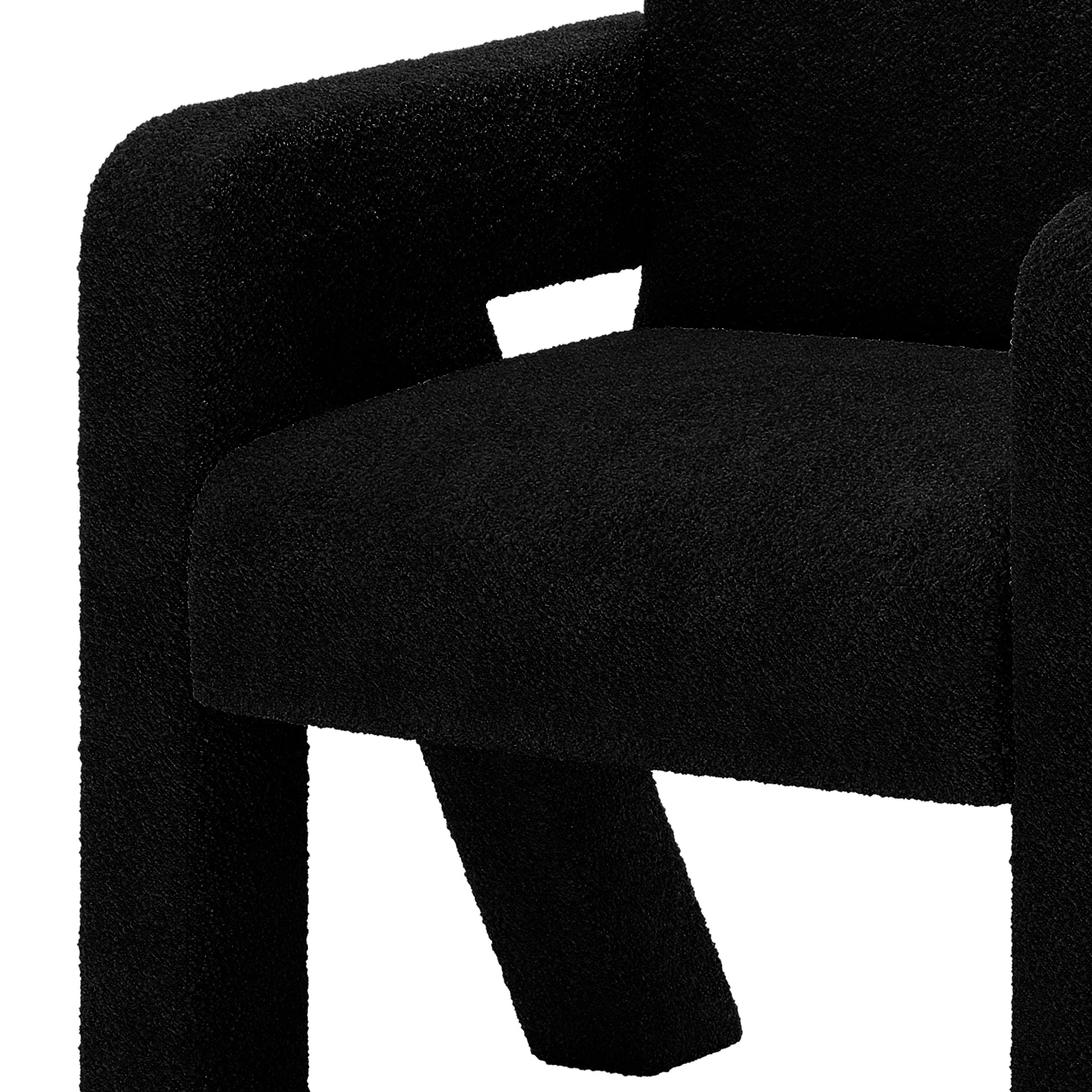 Julie Boucle Fabric Occasional Armchair in Black - Image 8