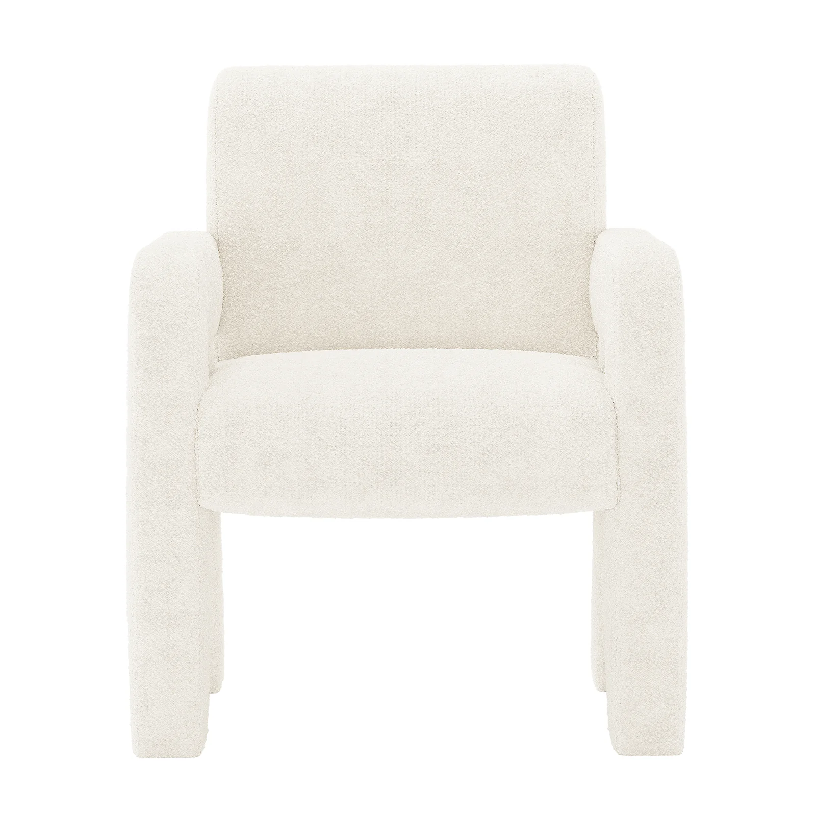 Julie Boucle Fabric Occasional Armchair in Cream White - Image 4