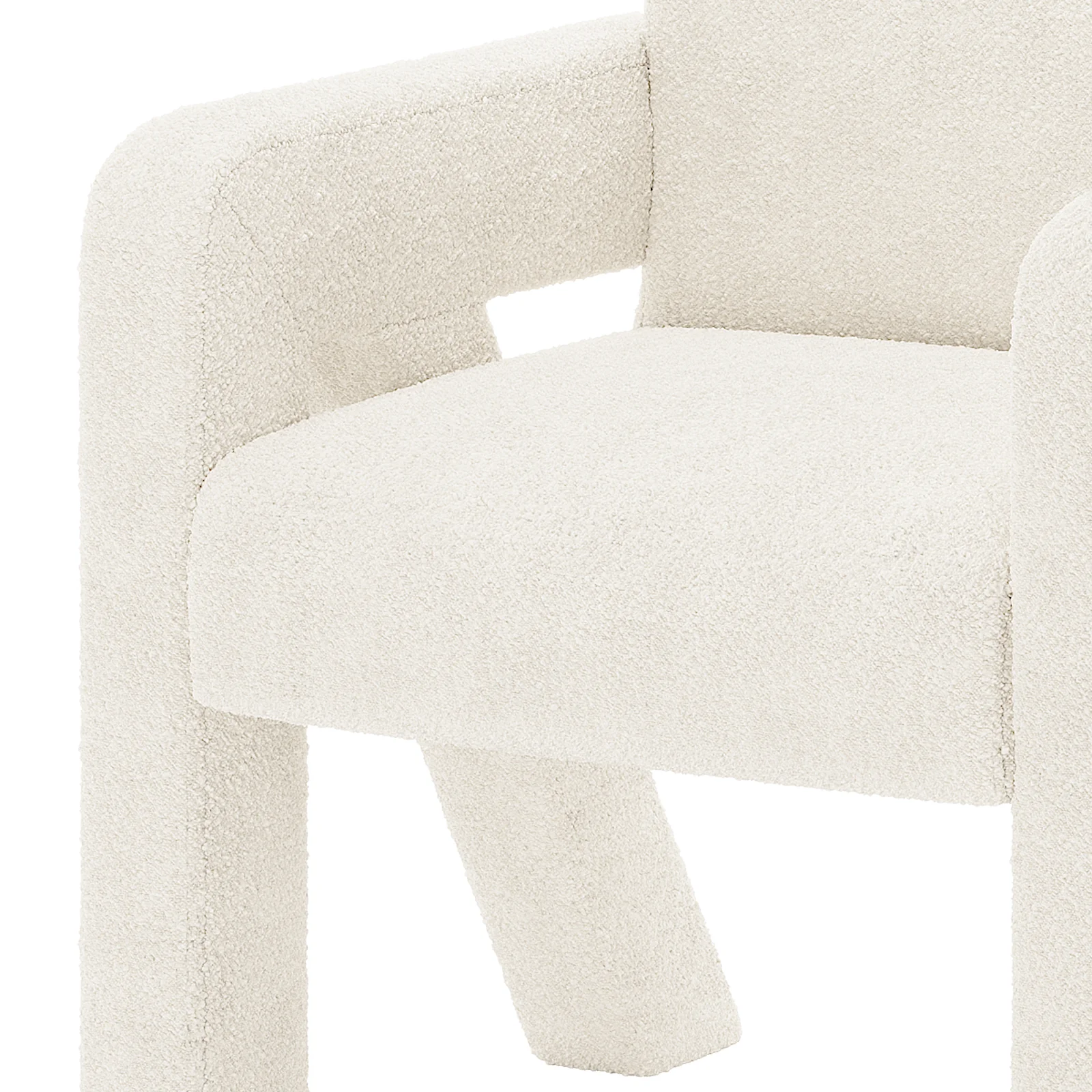 Julie Boucle Fabric Occasional Armchair in Cream White - Image 8