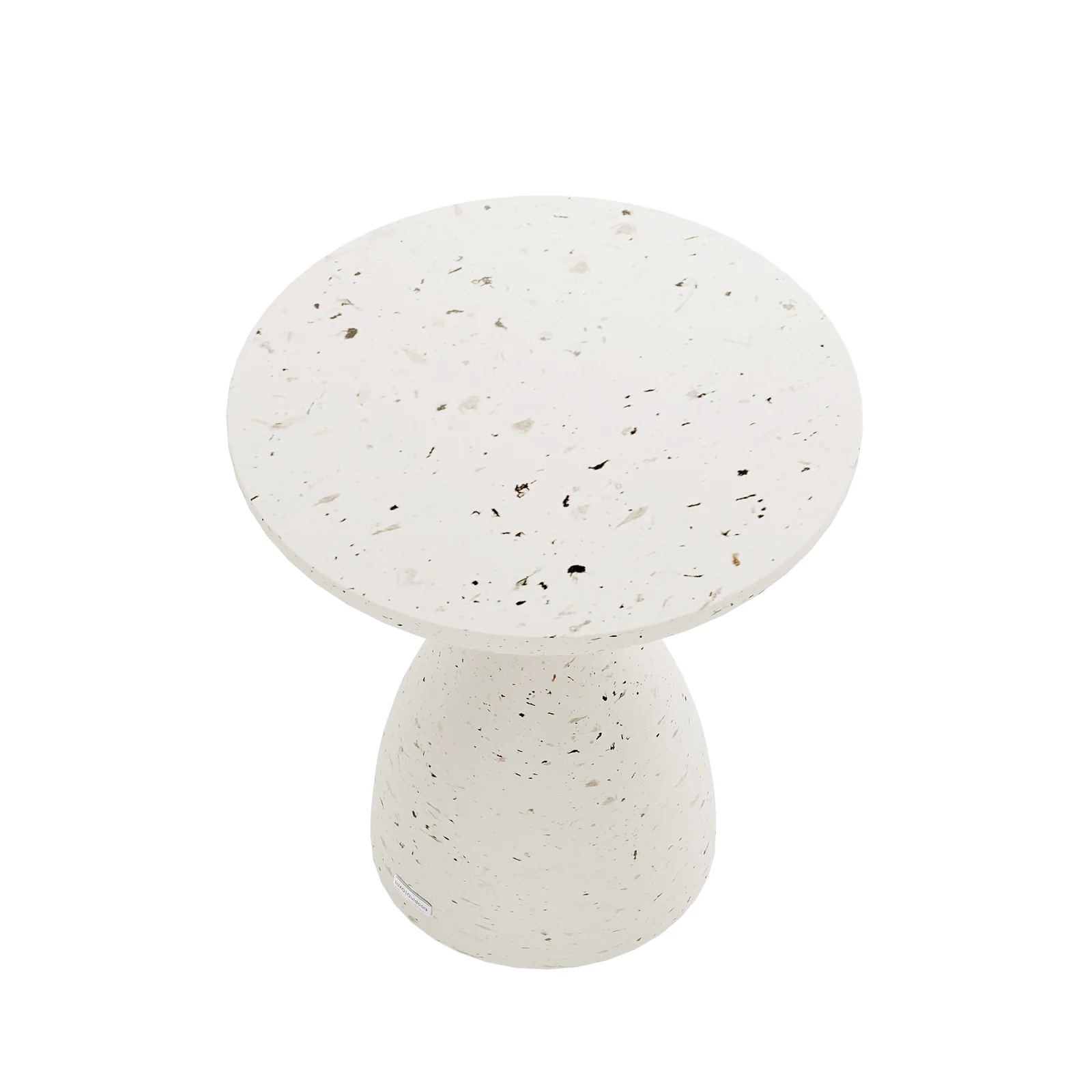 Junia Round Pedestal Outdoor Concrete Side Table in Terrazzo - Image 5