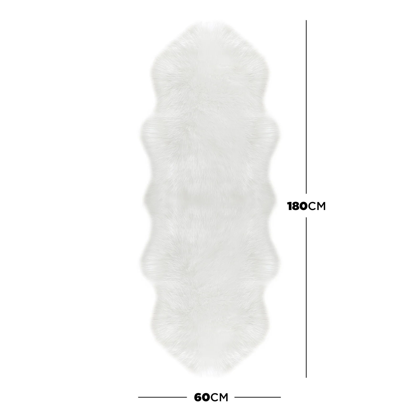 Kalina 60x180cm Shaggy Faux Fur Rug in White - Image 3