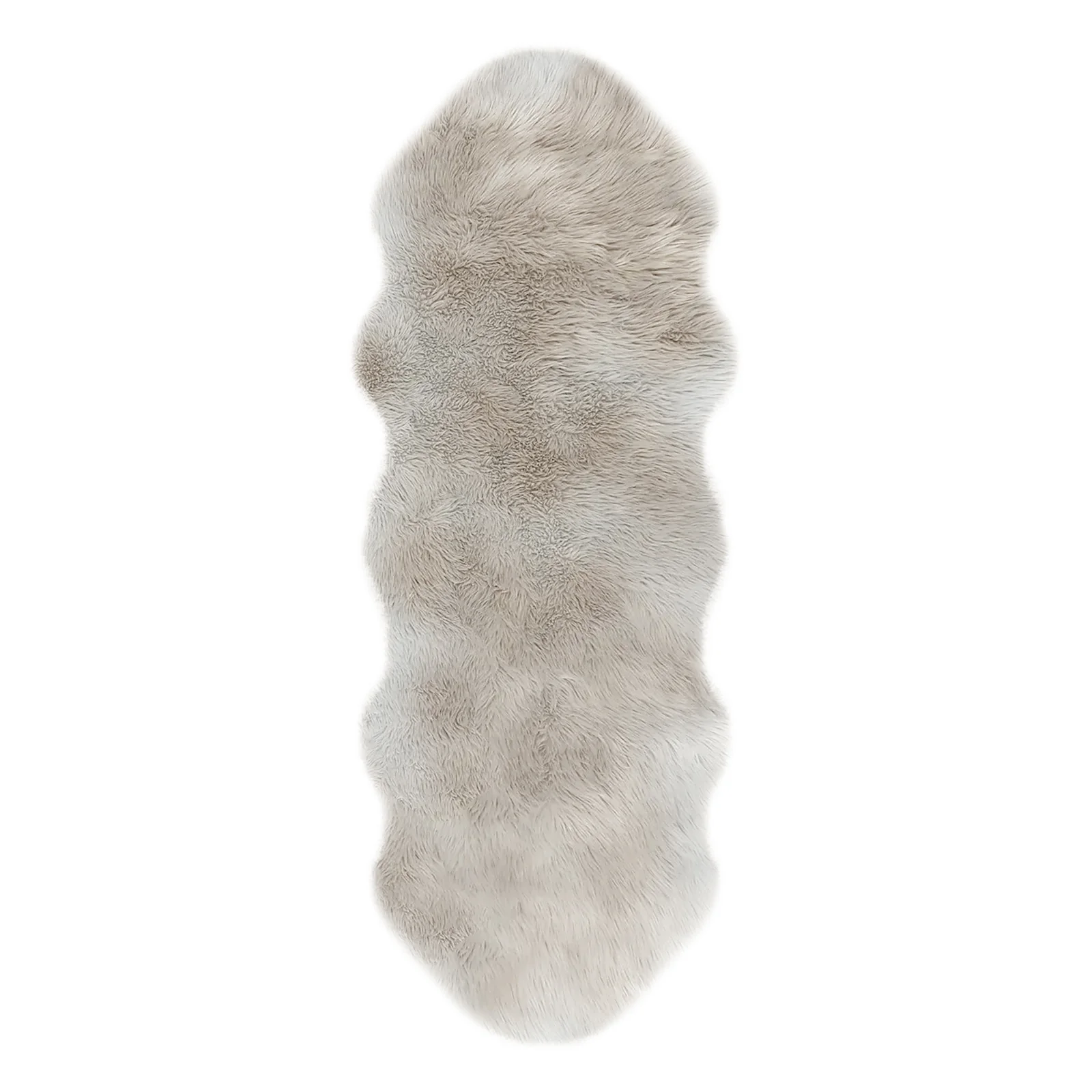 Kalina 60x180cm Shaggy Fluffy Fur Rug in Tan & White