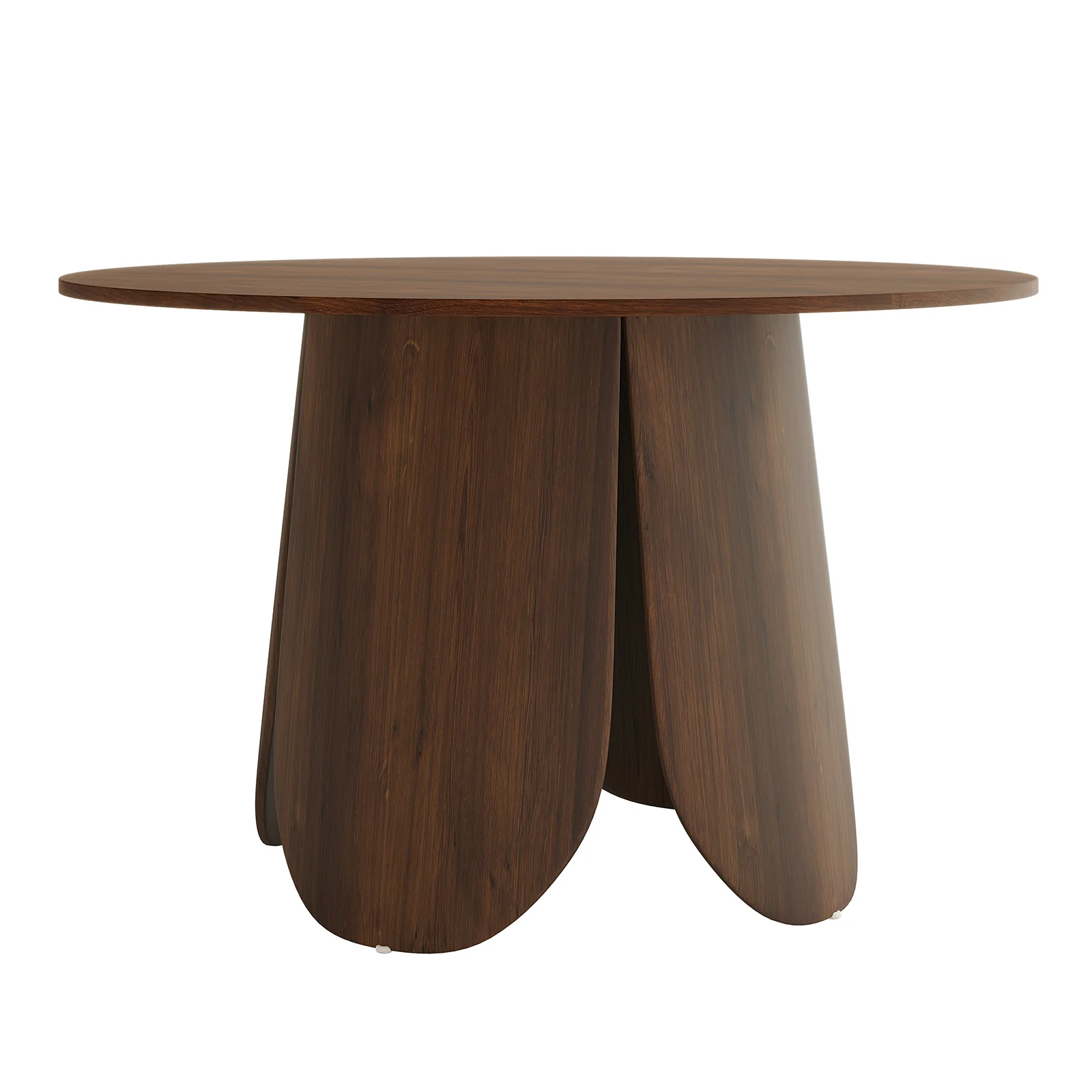 Kalyani 120cm Wooden Round Dining Table Veneer Top in Walnut - Image 4