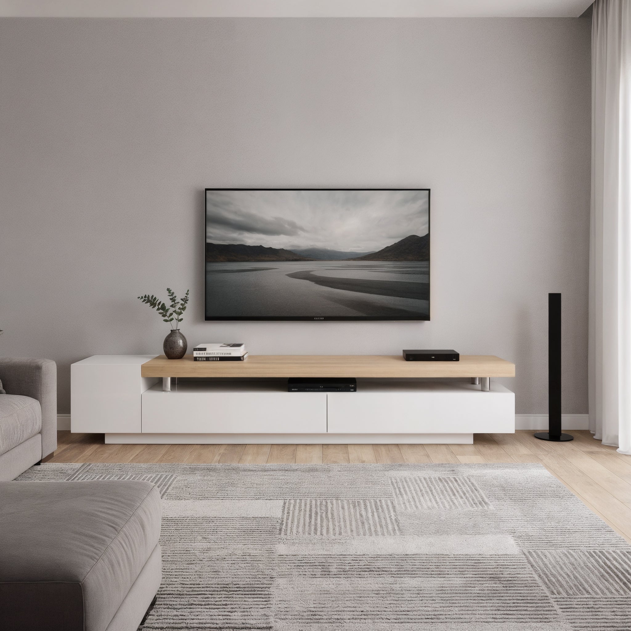 Kandi 180cm Entertainment Unit with Drawers in White - Image 2