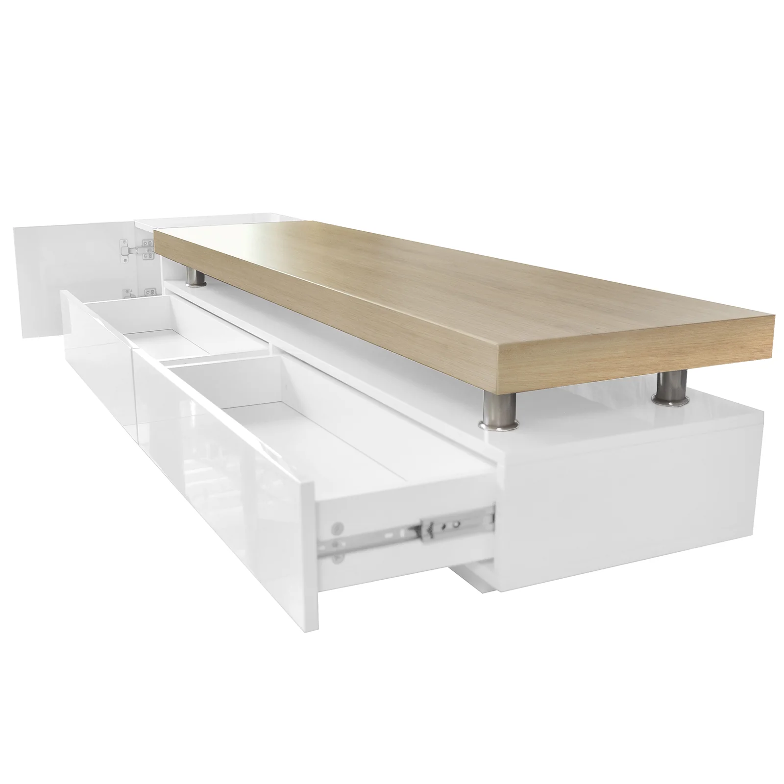 Kandi 180cm Entertainment Unit with Drawers in White - Image 7