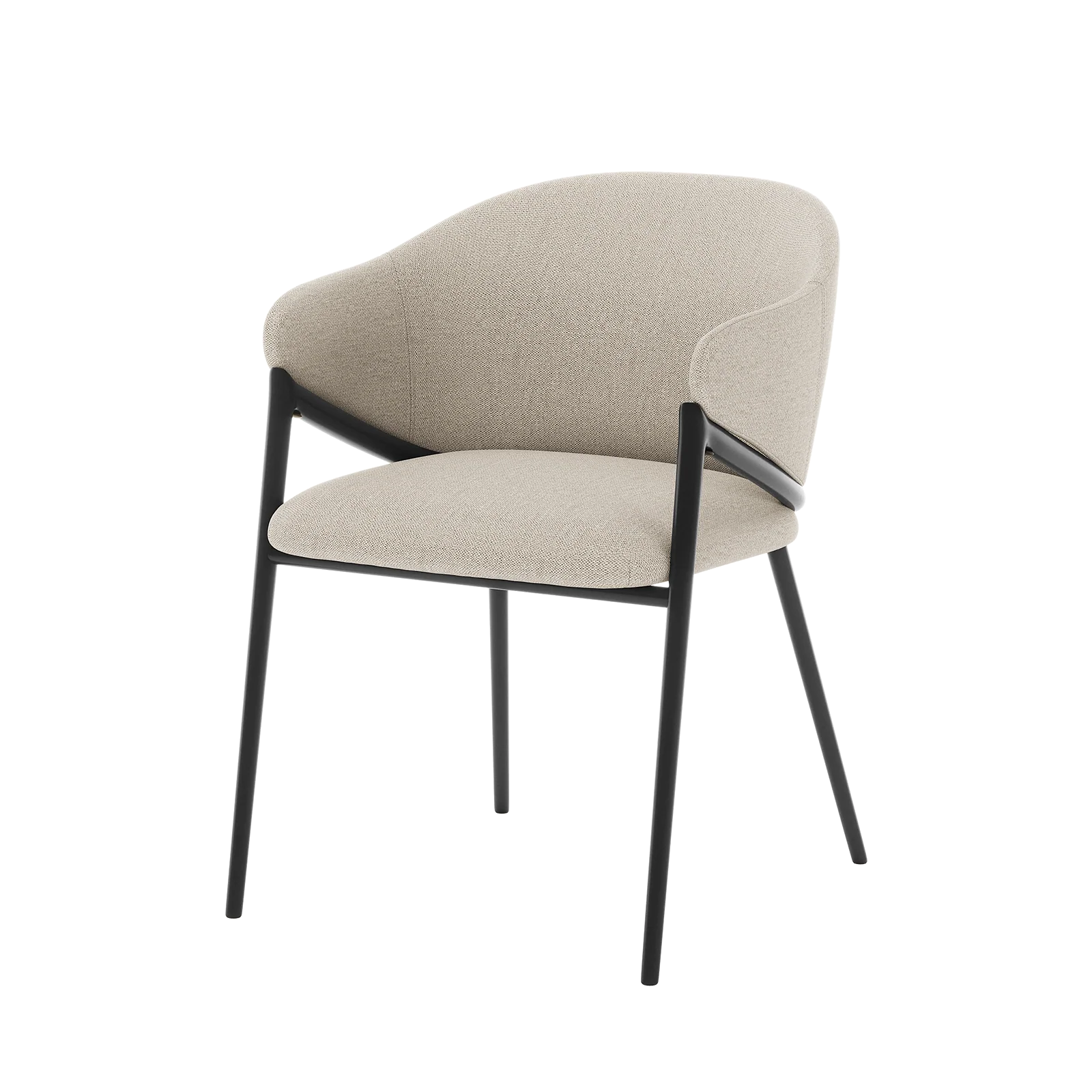 Karin Linen Fabric Dining Chairs Set of 2 in Beige - Image 5