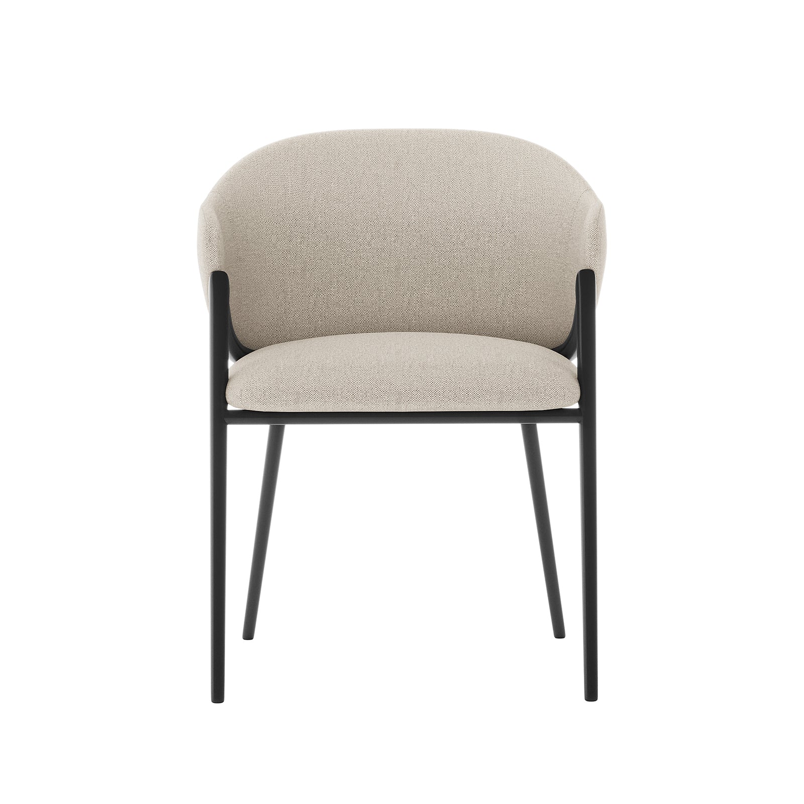 Karin Linen Fabric Dining Chairs Set of 2 in Beige - Image 6