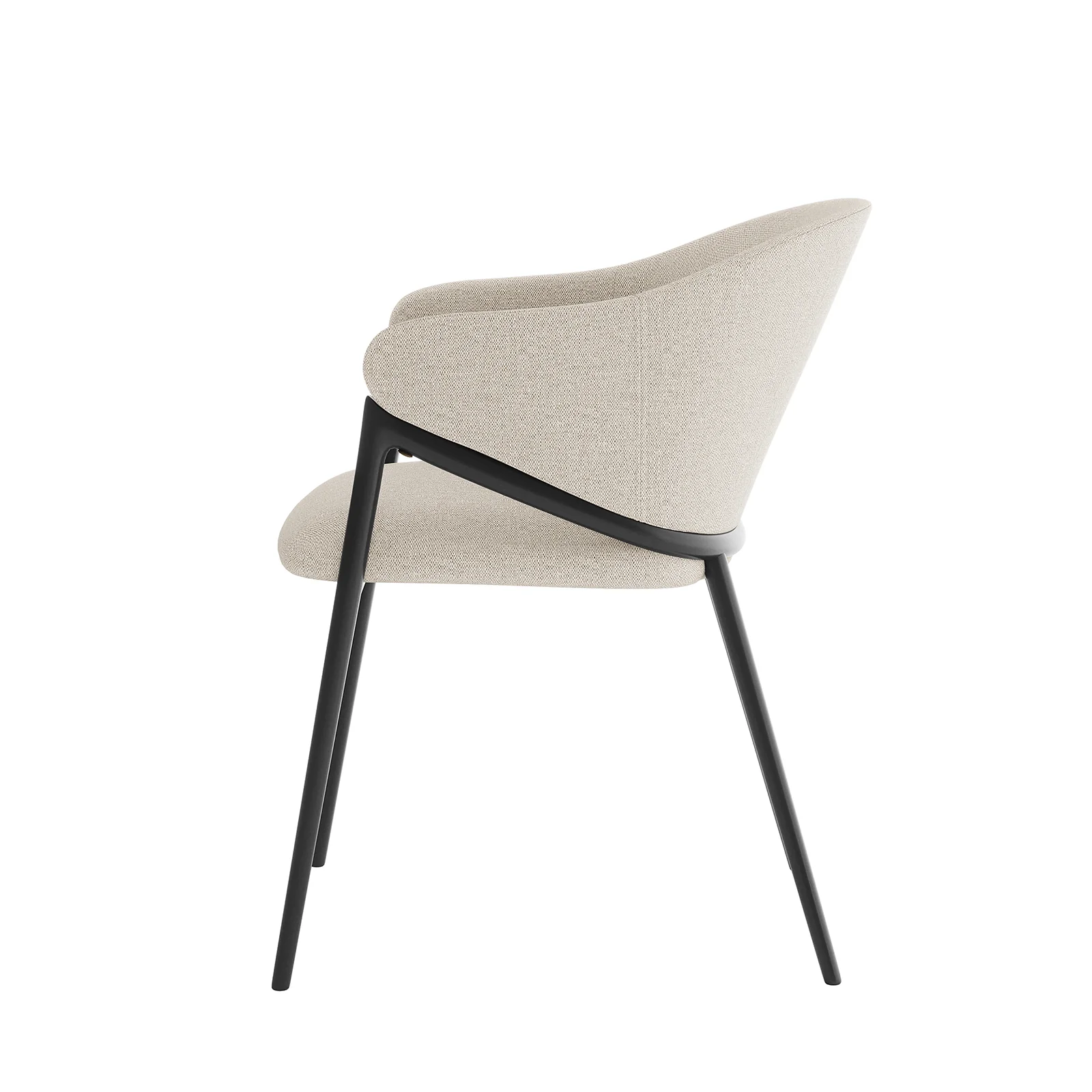 Karin Linen Fabric Dining Chairs Set of 2 in Beige - Image 8