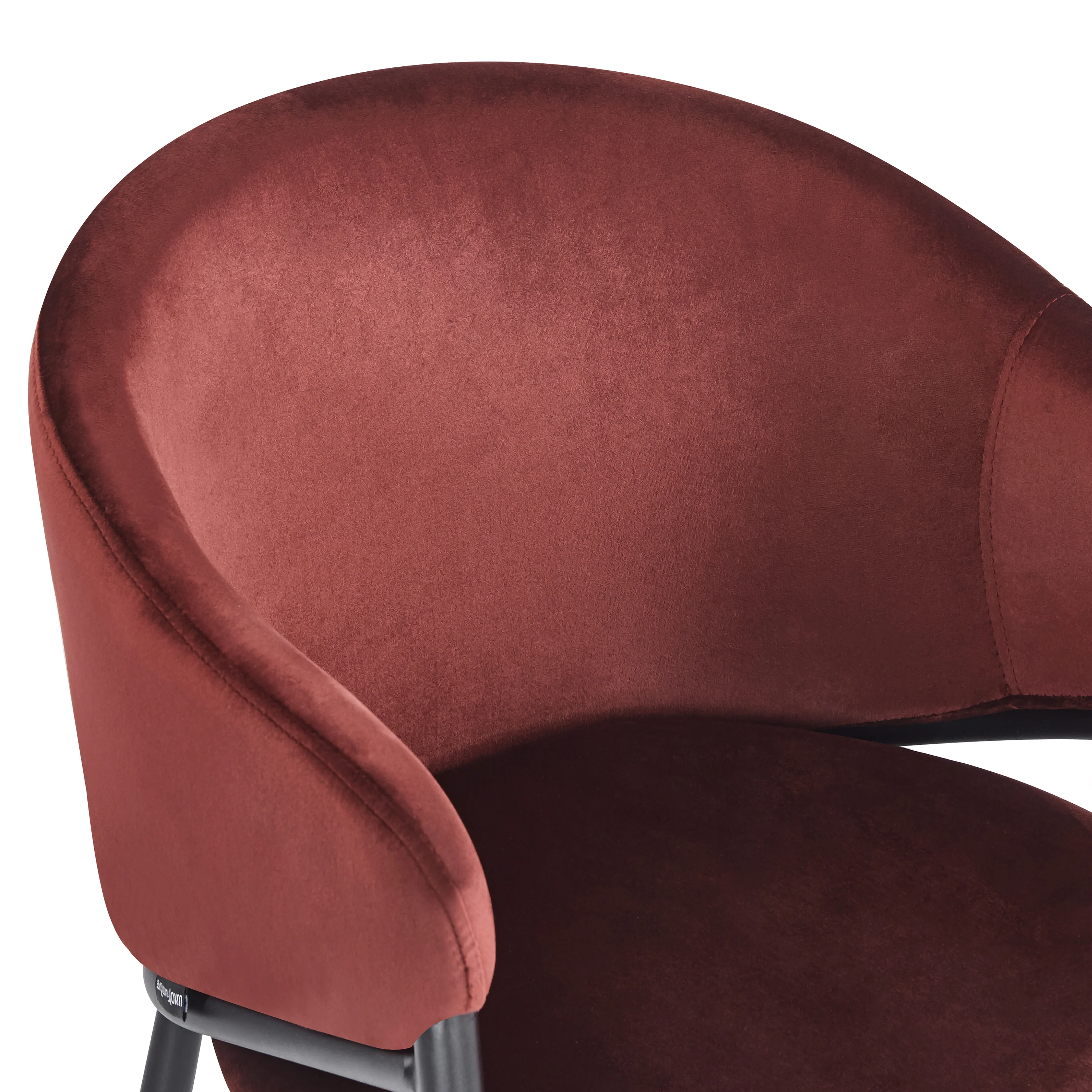 Karin Velvet Dining Chairs Set of 2 in Burgundy Red - Image 10