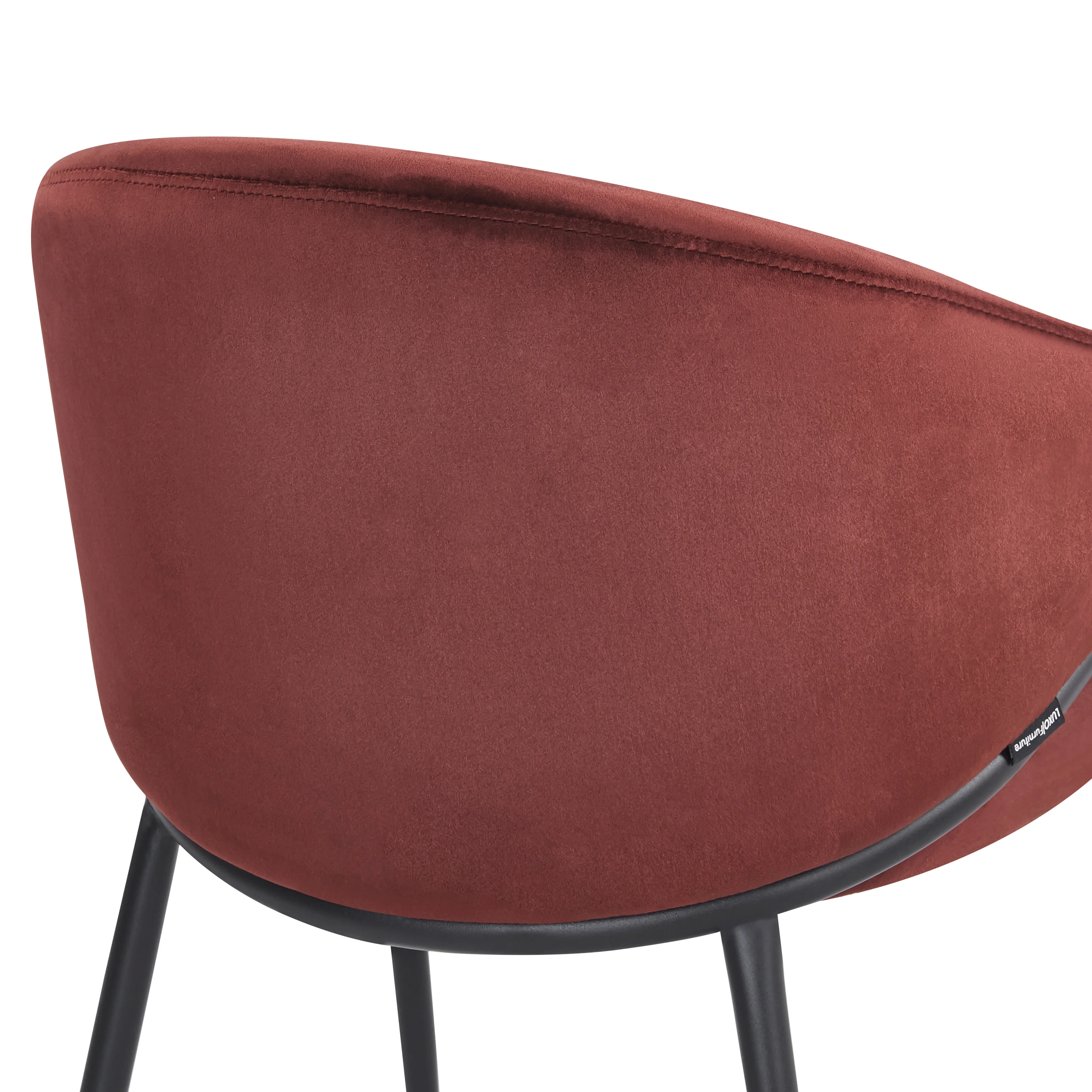 Karin Velvet Dining Chairs Set of 2 in Burgundy Red - Image 11