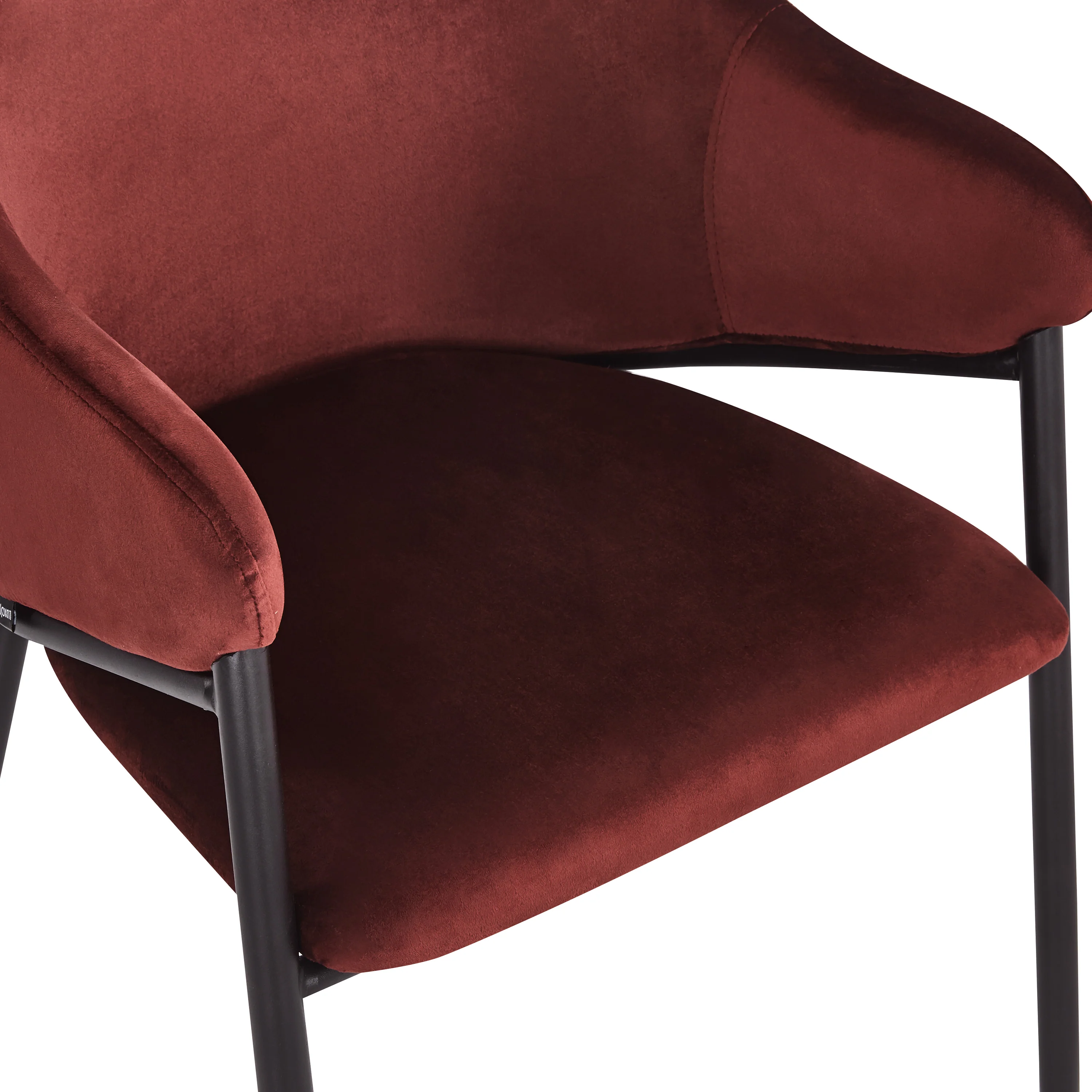 Karin Velvet Dining Chairs Set of 2 in Burgundy Red - Image 12
