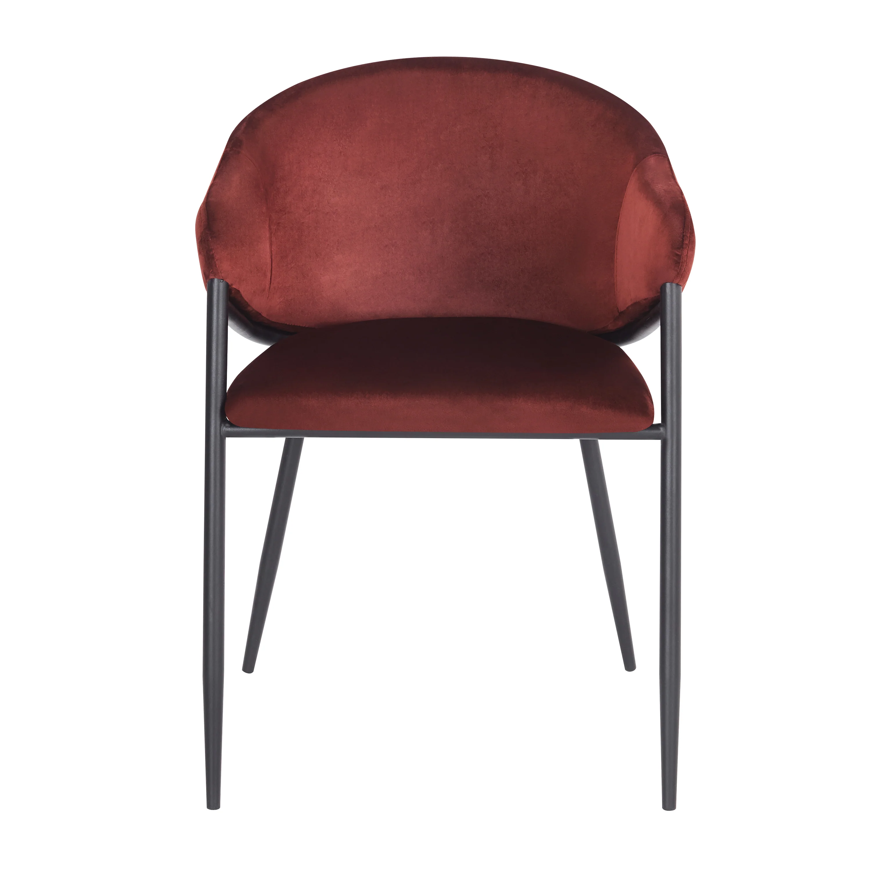 Karin Velvet Dining Chairs Set of 2 in Burgundy Red - Image 4