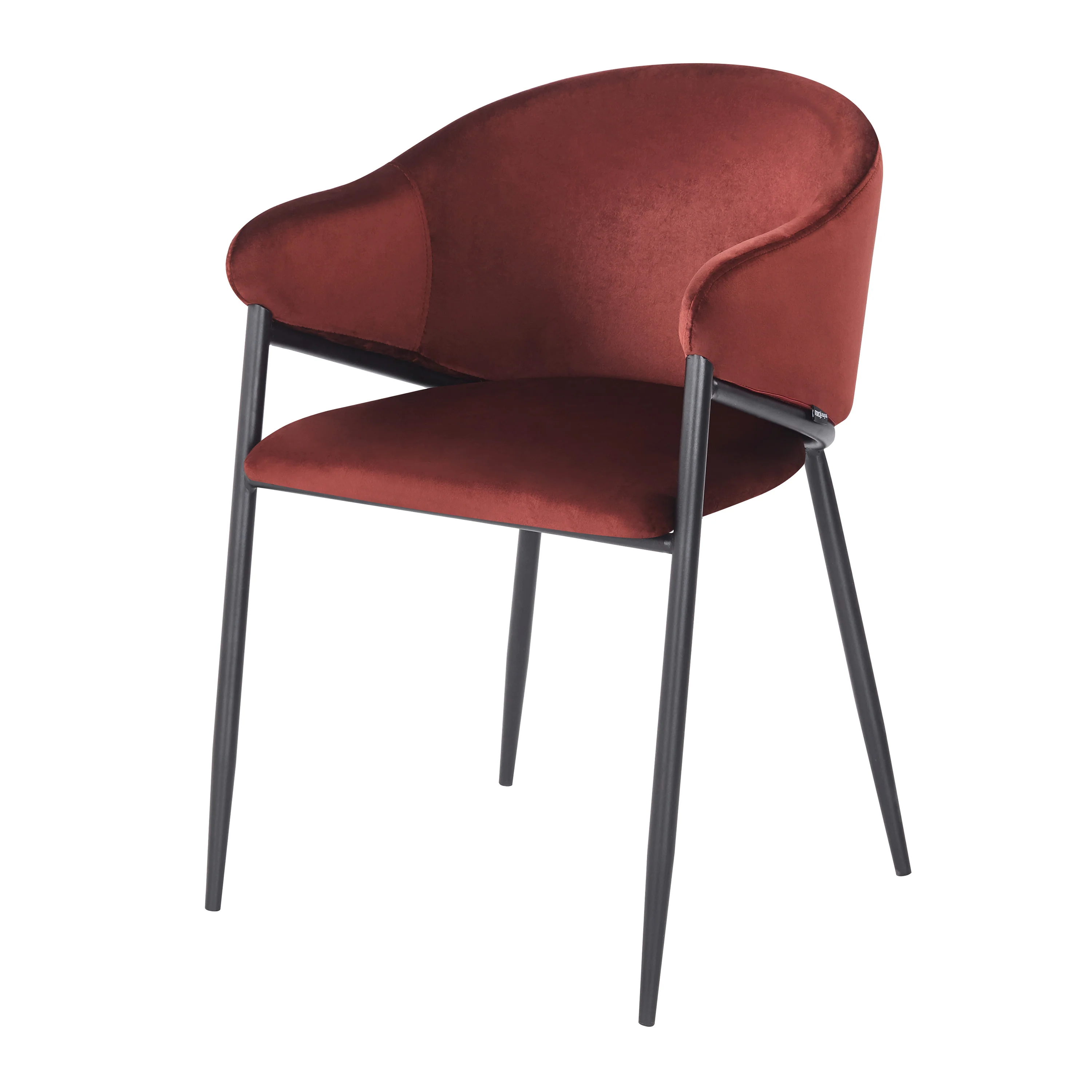 Karin Velvet Dining Chairs Set of 2 in Burgundy Red - Image 5