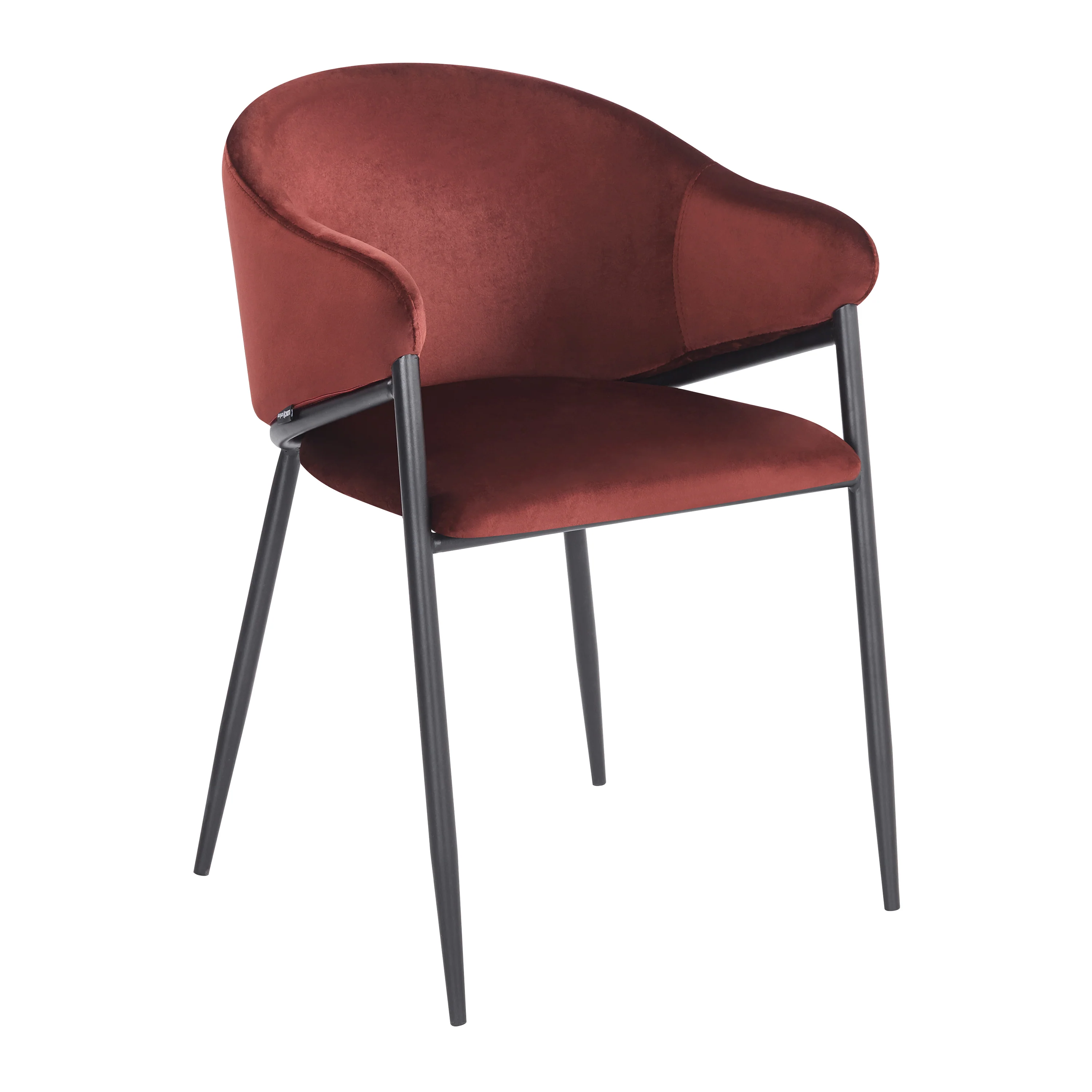 Karin Velvet Dining Chairs Set of 2 in Burgundy Red - Image 6