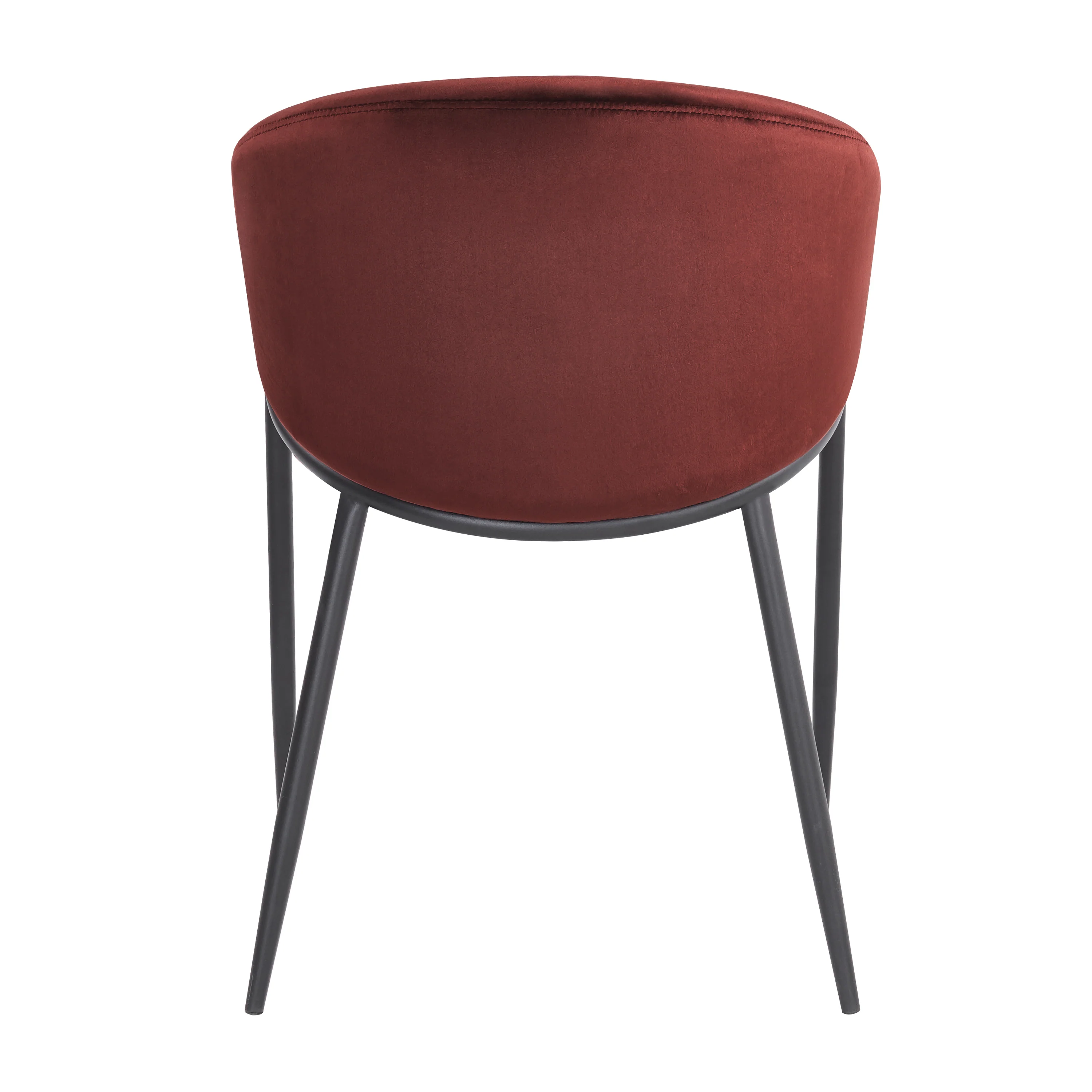 Karin Velvet Dining Chairs Set of 2 in Burgundy Red - Image 8