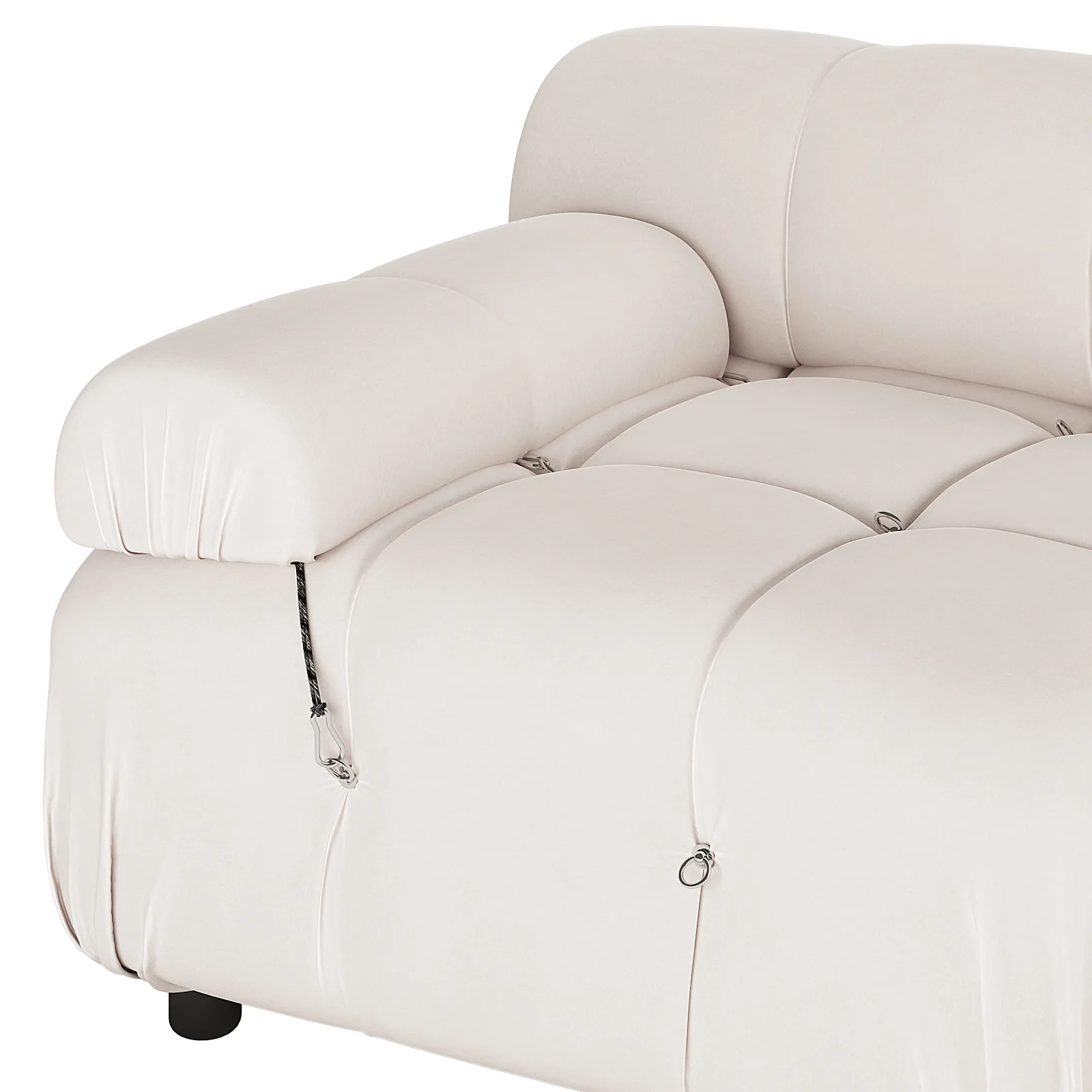 Keila 2 Seater Modular Tufted Sofa Set in Cream Velvet - Image 10