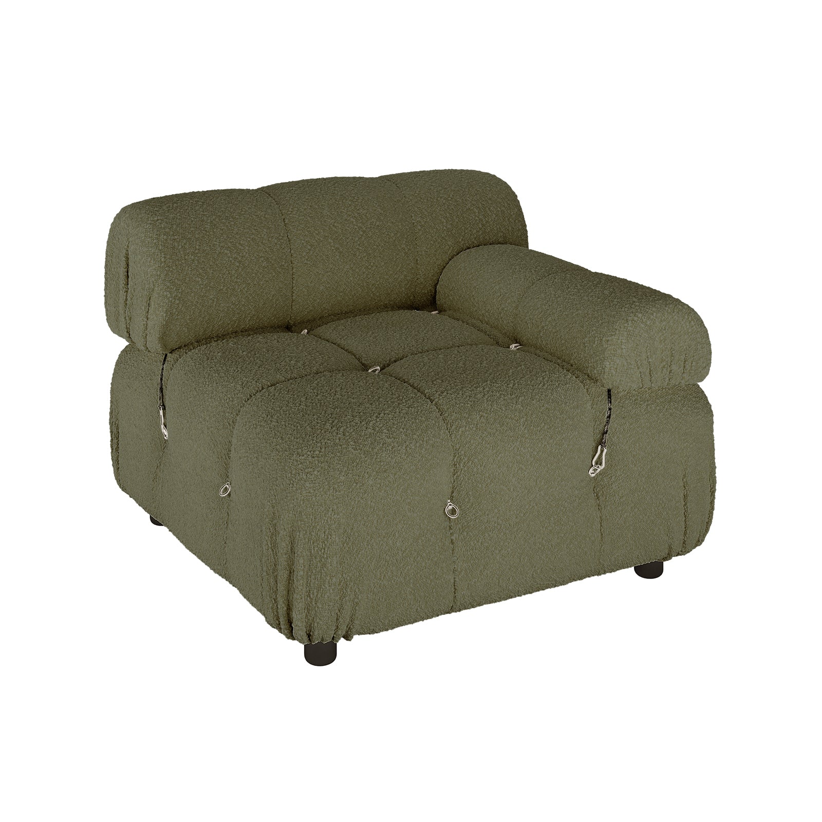 Keila 3 Seater Modular Tufted Boucle Sofa Set in Green - Image 6