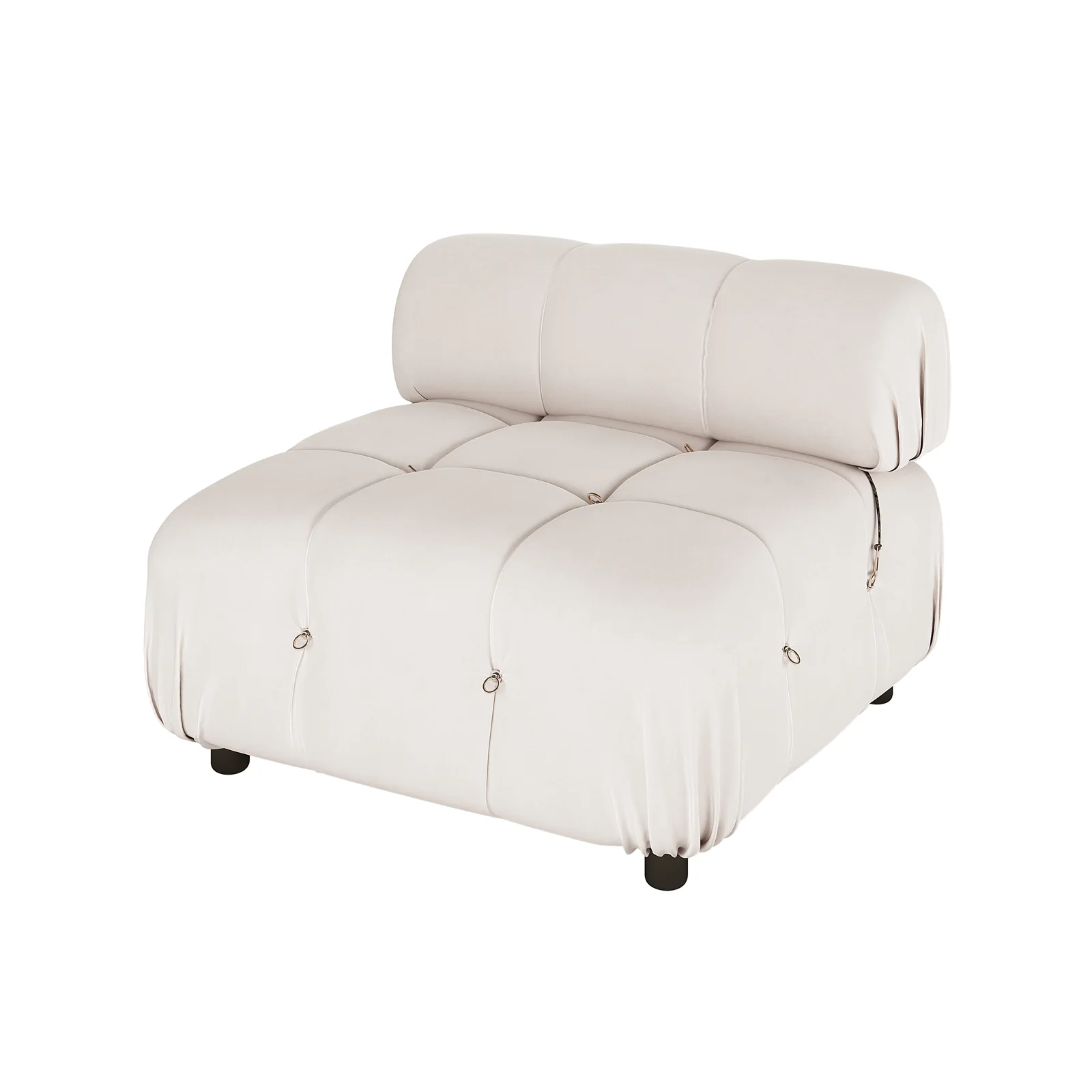 Keila 4 Seater Modular Chaise Sofa Set in Cream Velvet - Image 4