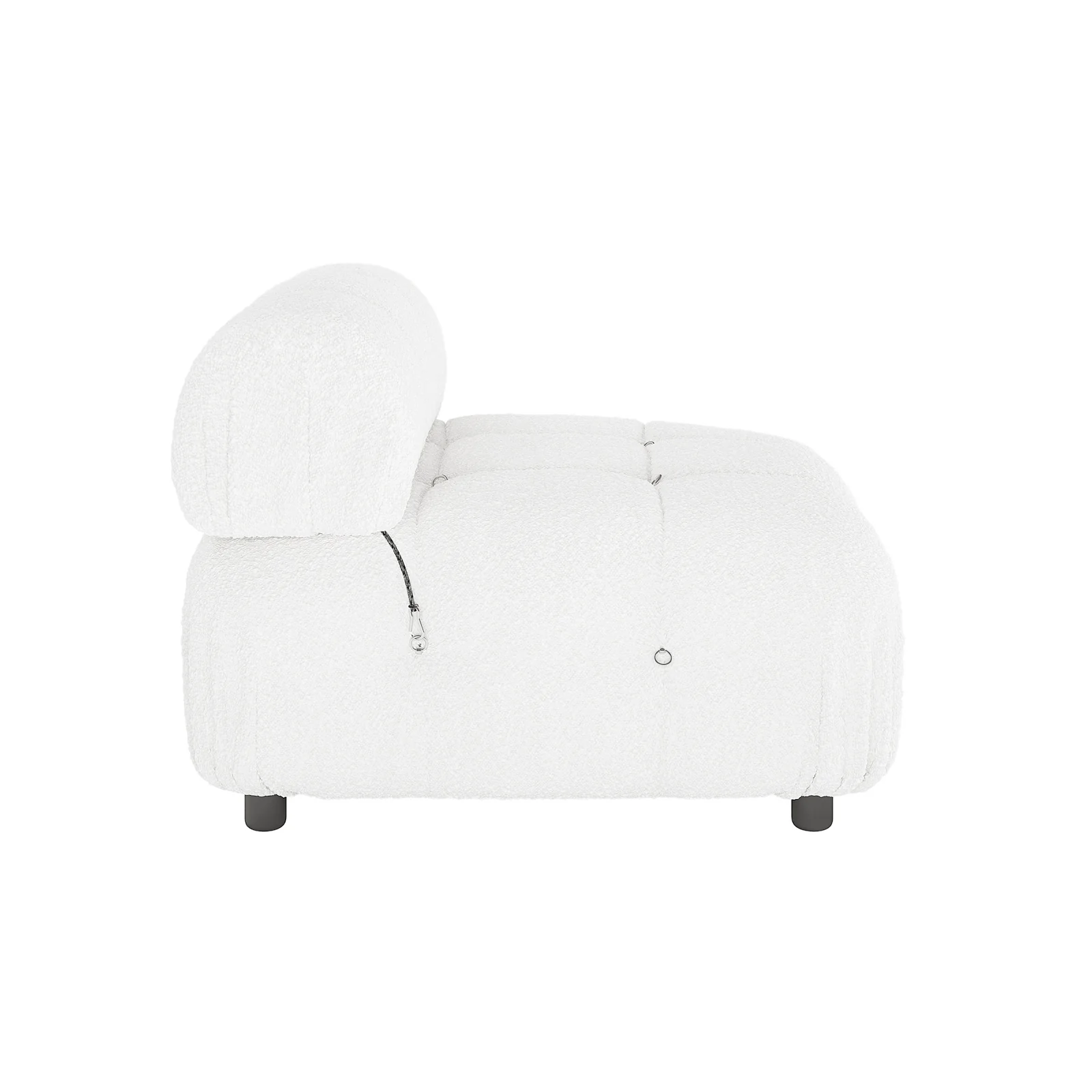 Keila Modular Tufted Boucle Single Sofa in Cream White - Image 6