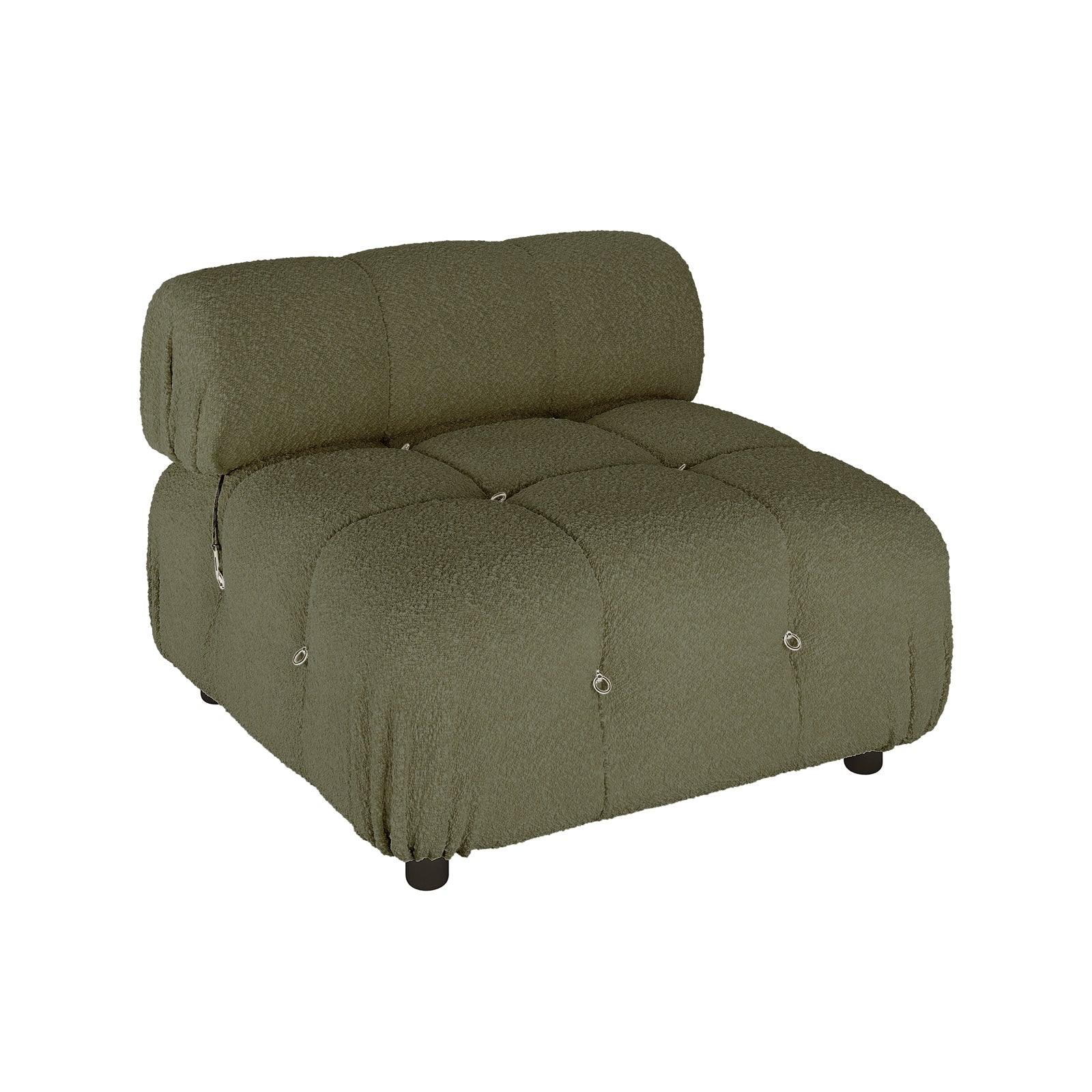 Keila Modular Tufted Boucle Single Sofa in Green - Image 6