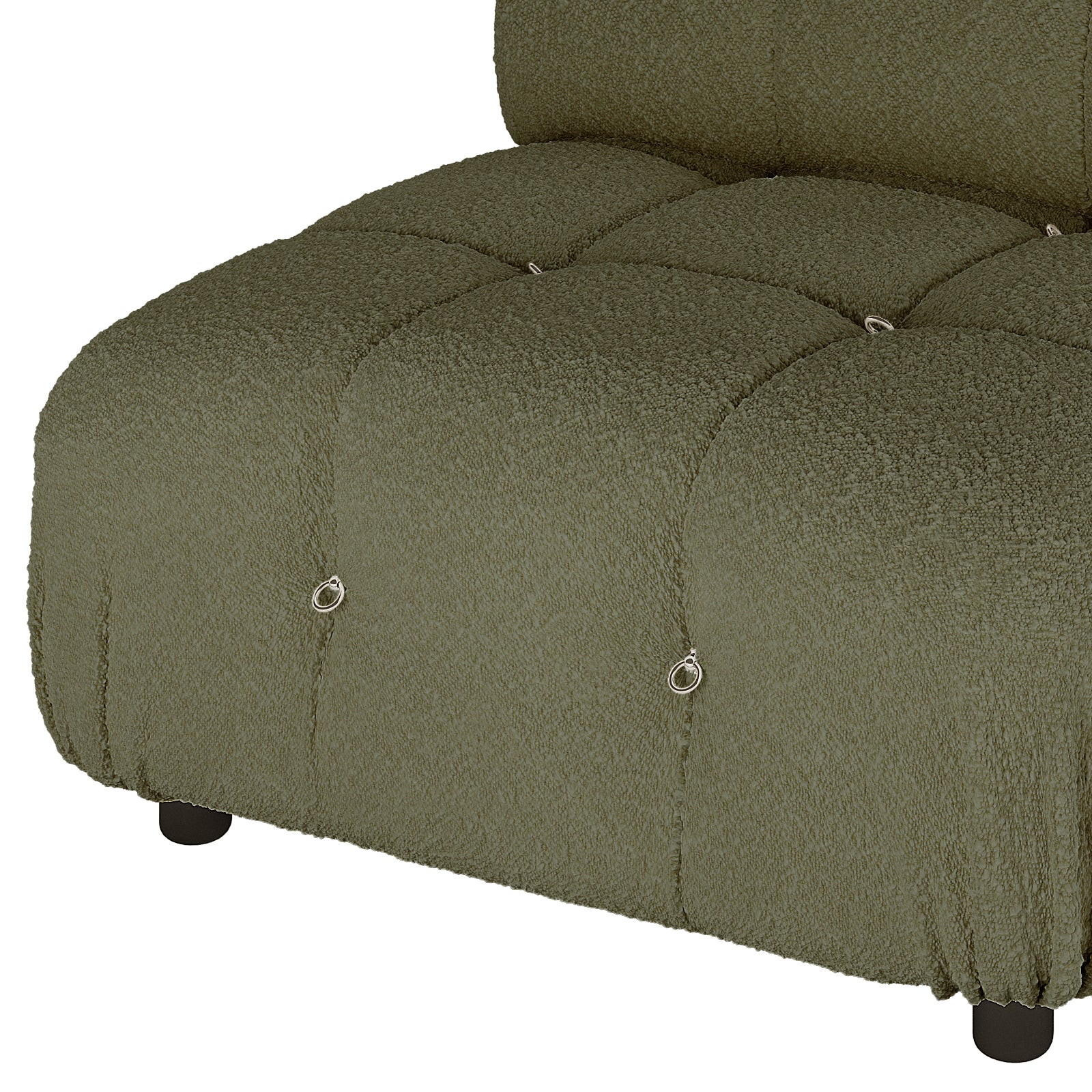 Keila Modular Tufted Boucle Single Sofa in Green - Image 8