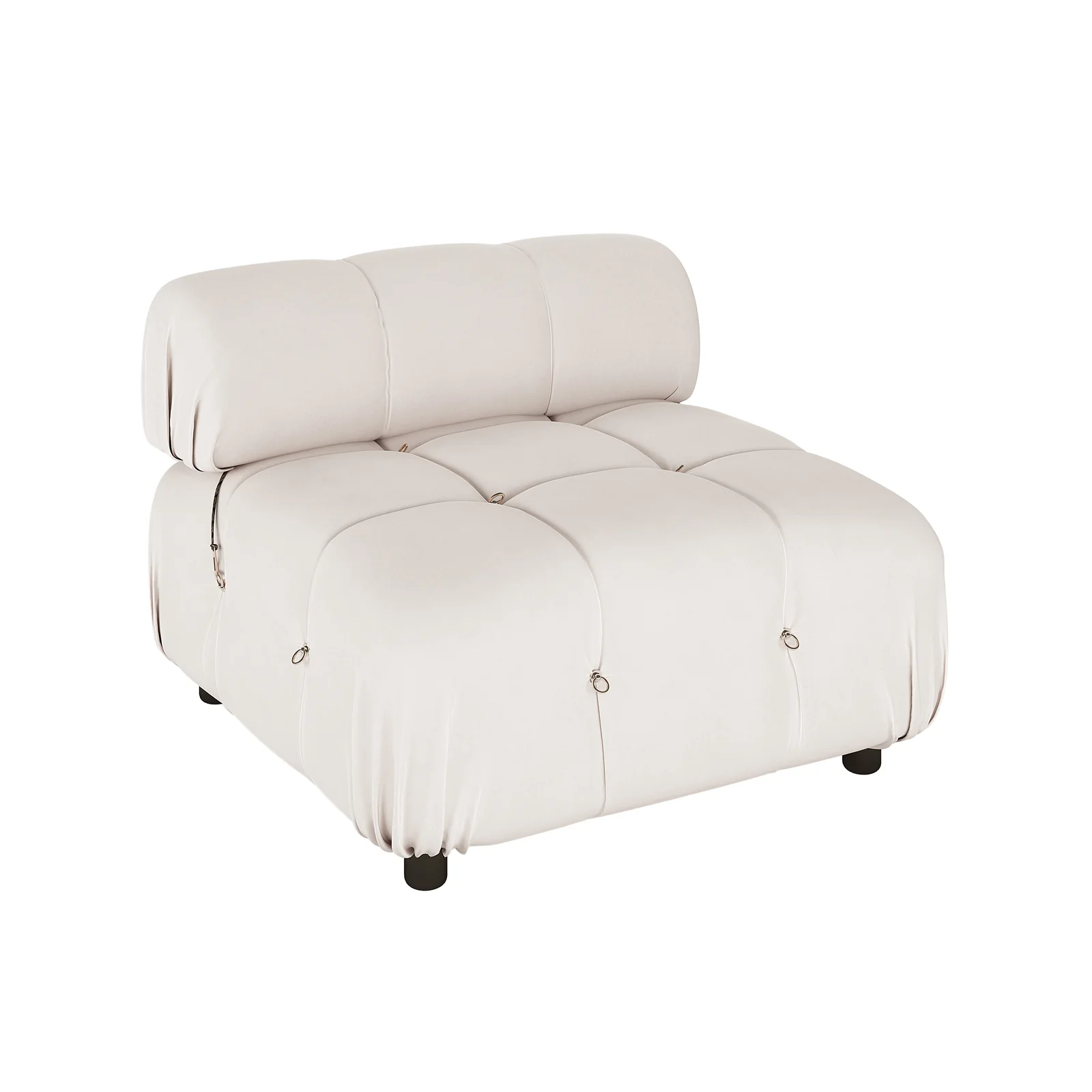 Keila Modular Tufted Single Sofa in Cream Velvet - Image 9