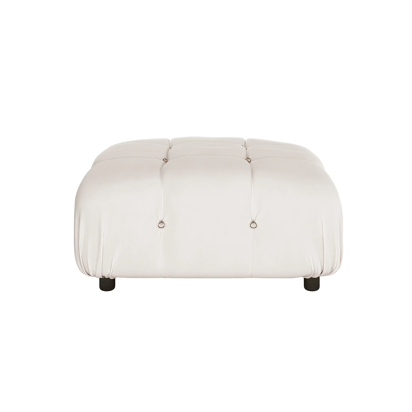 Keila Modular Tufted Velvet Ottoman in Cream Velvet - Image 4