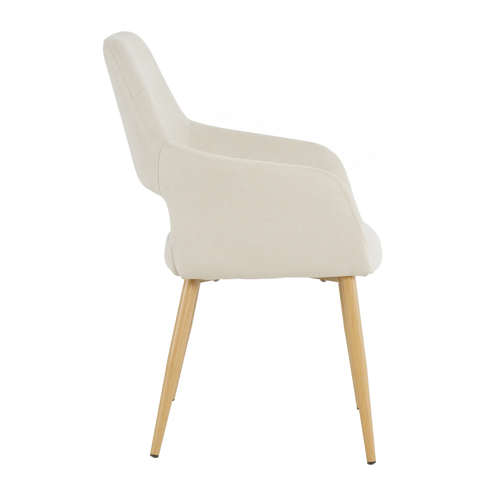 Keith Fabric Dining Chair Set of 2 in Light Beige - Image 6